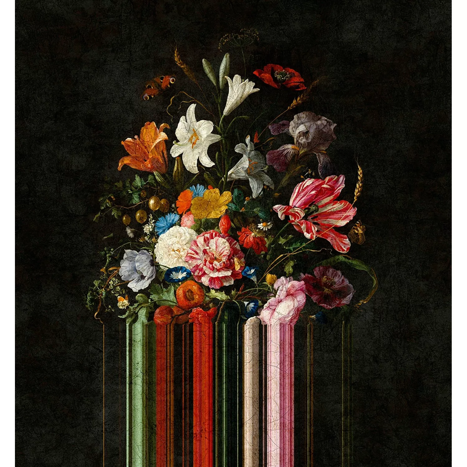 Marburg Fototapete Floral Modern 2,7 m x 2,65 m Schwarz FSC® günstig online kaufen
