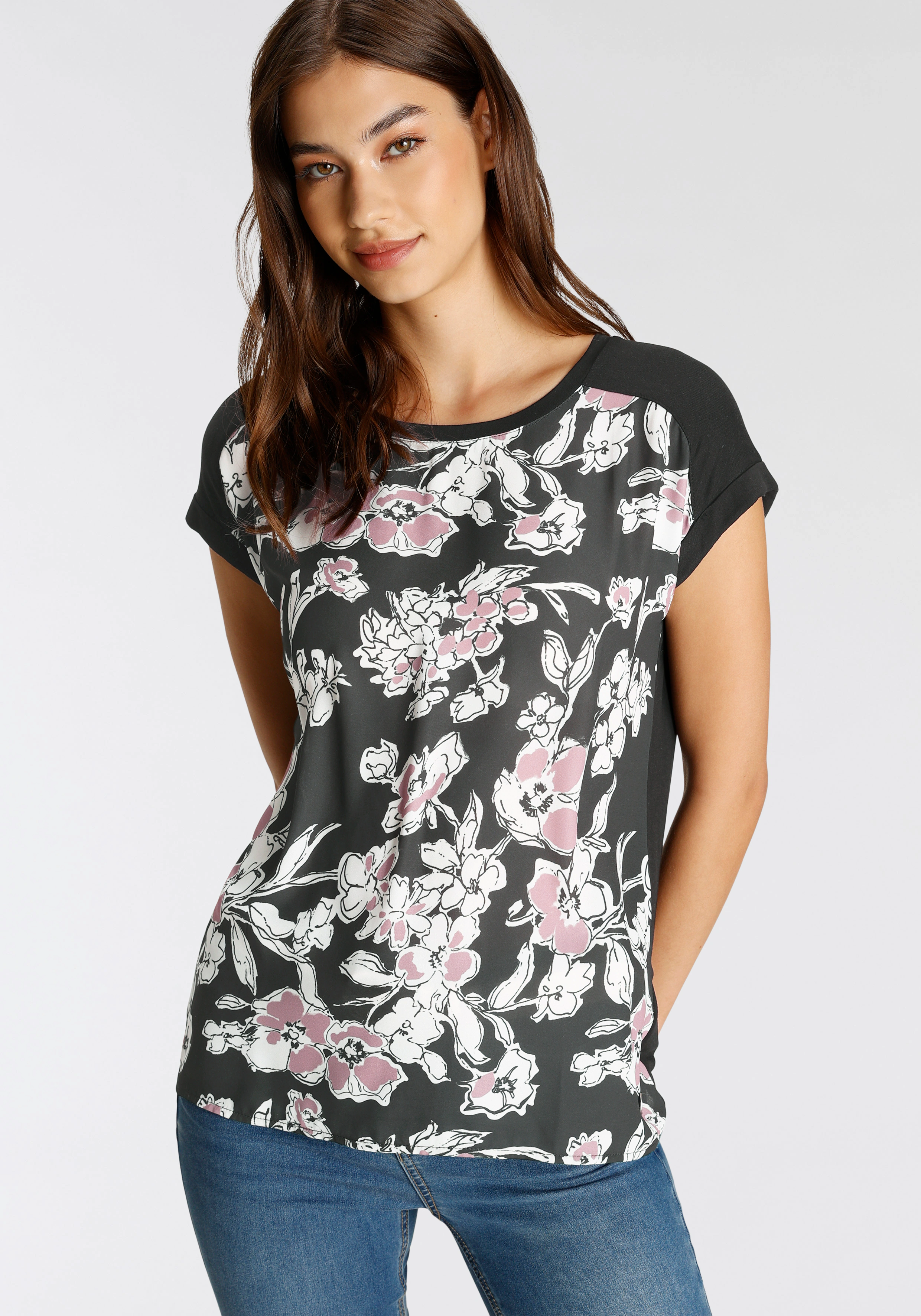 Tamaris Shirtbluse, mit modischen Allover-Print günstig online kaufen