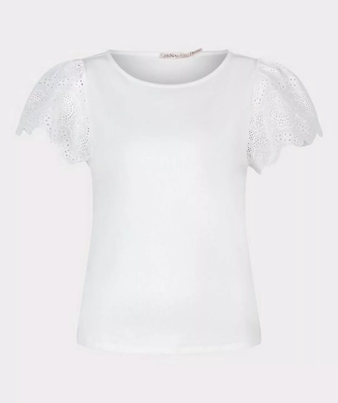 Esqualo T-Shirt Esqualo Feinrippshirt mit Lochstickerei Ärmeln Weiß M günstig online kaufen