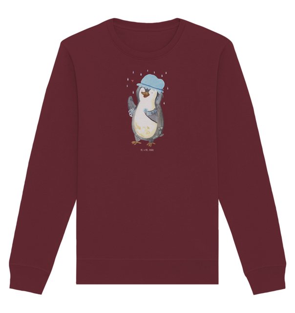 Mr. & Mrs. Panda Longpullover Größe M Pinguin Duschen - Burgundy - Geschenk günstig online kaufen