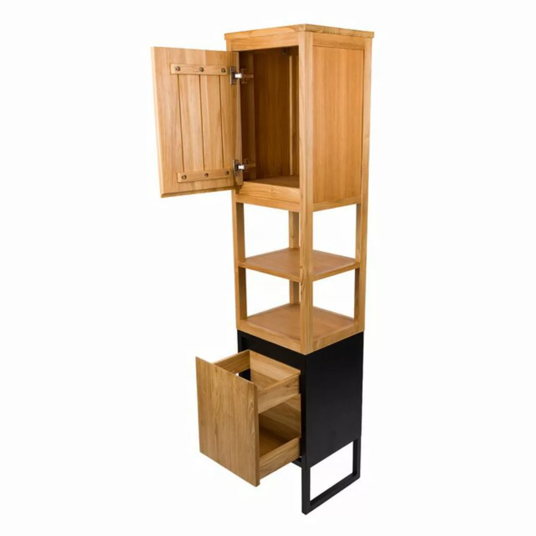 wohnfreuden Hochschrank Teakholz Hochschrank SAMURAI 180 cm günstig online kaufen