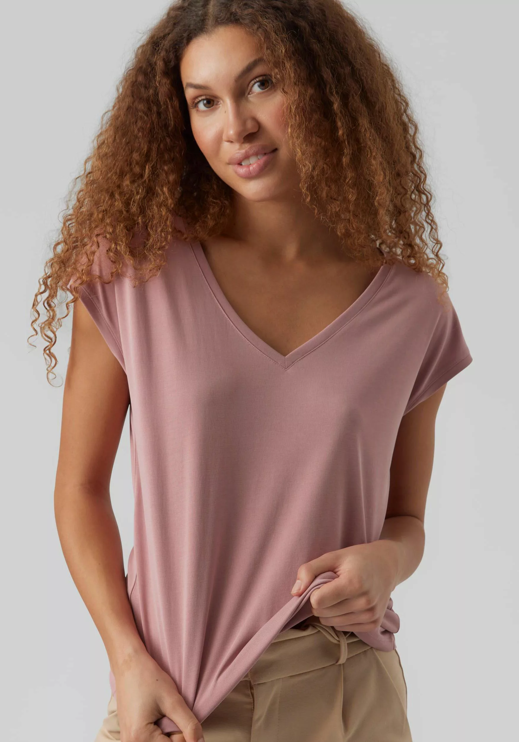 Vero Moda V-Shirt "VMFILLI SS V-NECK TEE GA NOOS" günstig online kaufen