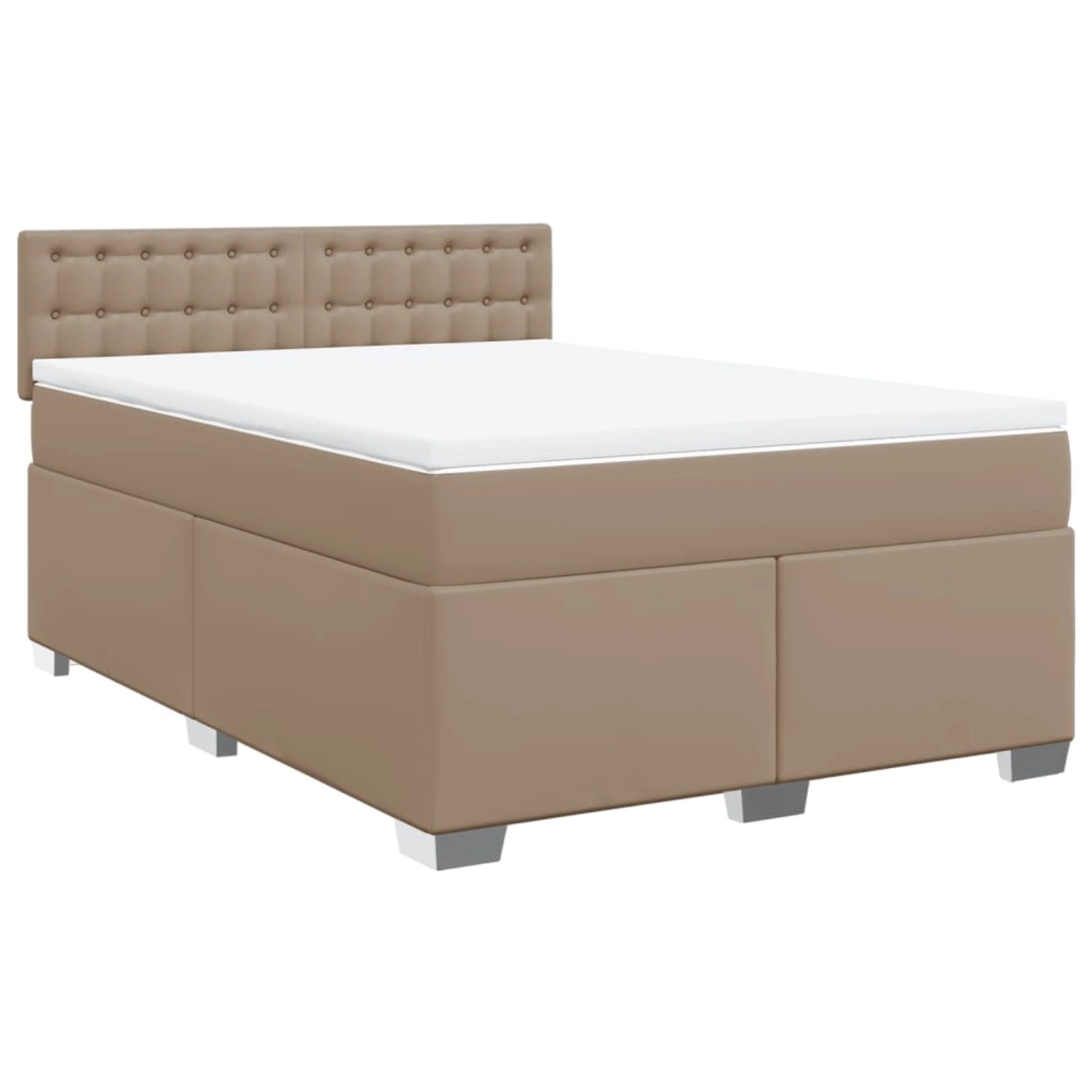 vidaXL Boxspringbett Matratze Cappuccino-Braun 140x200cm Kunstleder2097868 günstig online kaufen