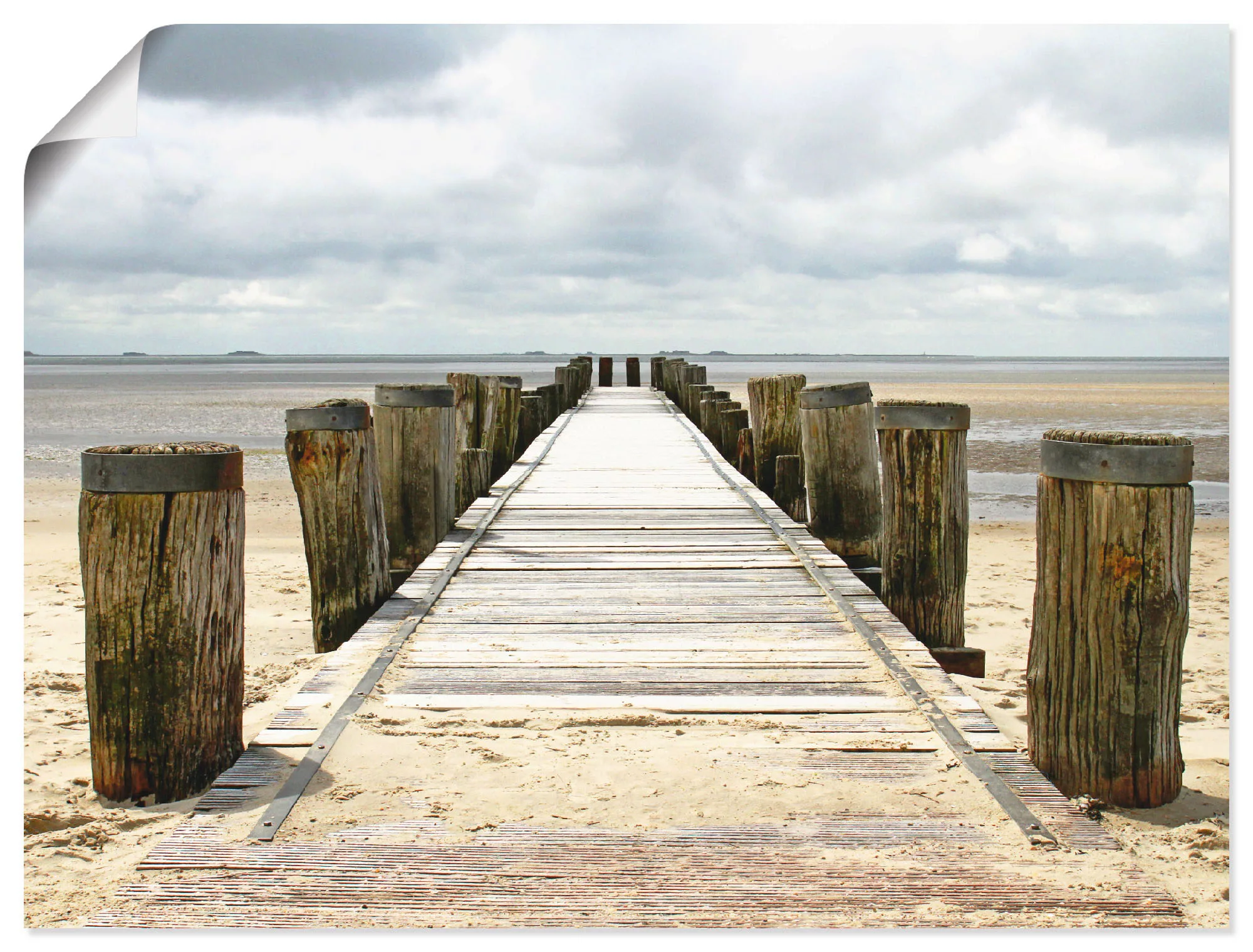 Artland Wandbild "Steg ins Watt", Strand, (1 St.), als Alubild, Outdoorbild günstig online kaufen