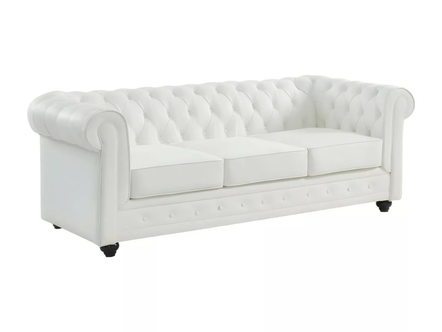 Ledersofa 3-Sitzer - Büffelleder - Weiß - CHESTERFIELD günstig online kaufen