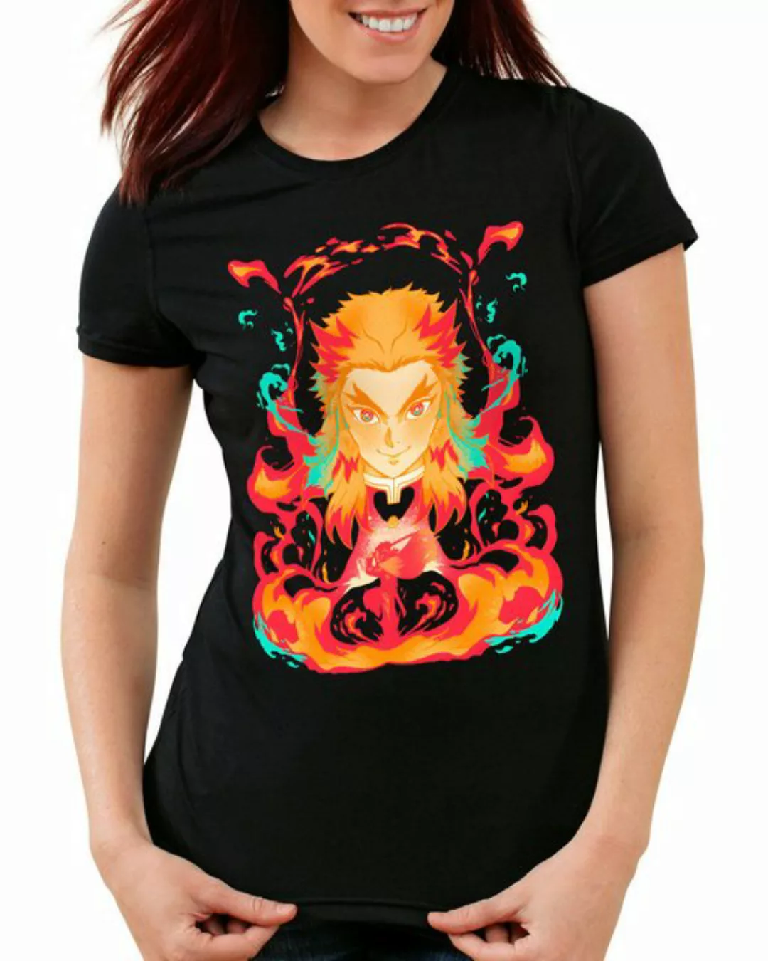 style3 T-Shirt Fire Heart demon slayer anime japan manga cosplay günstig online kaufen