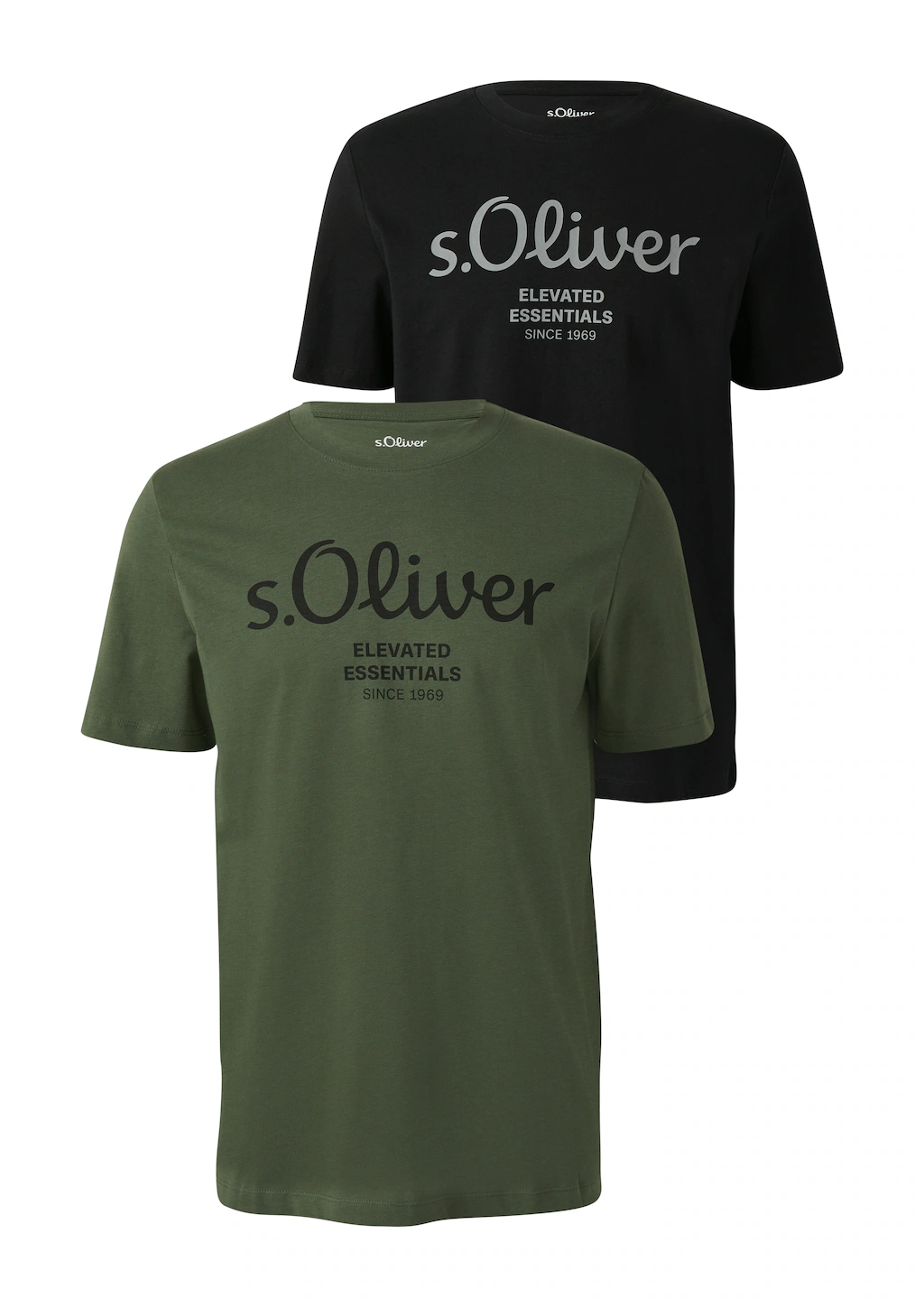 s.Oliver T-Shirt, (2 tlg.), mit großen Logo-Print, im 2er Pack günstig online kaufen