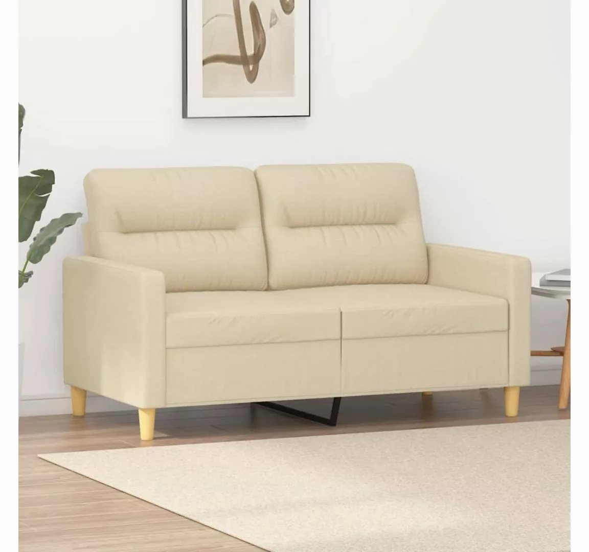 vidaXL Sofa, 2-Sitzer-Sofa Creme 120 cm Stoff günstig online kaufen