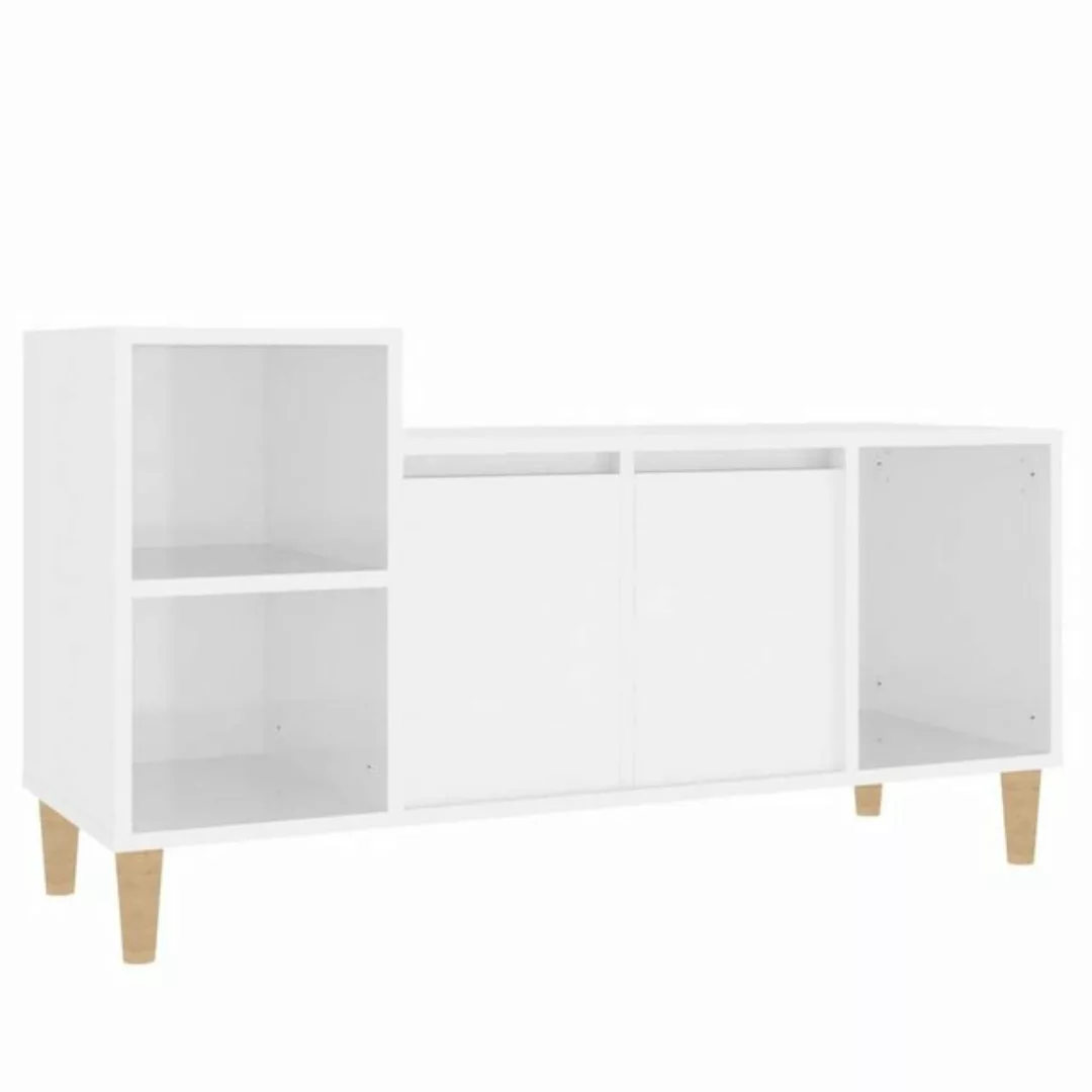 vidaXL TV-Schrank TV-Schrank Hochglanz-Weiß 100x35x55 cm Spanplatte günstig online kaufen