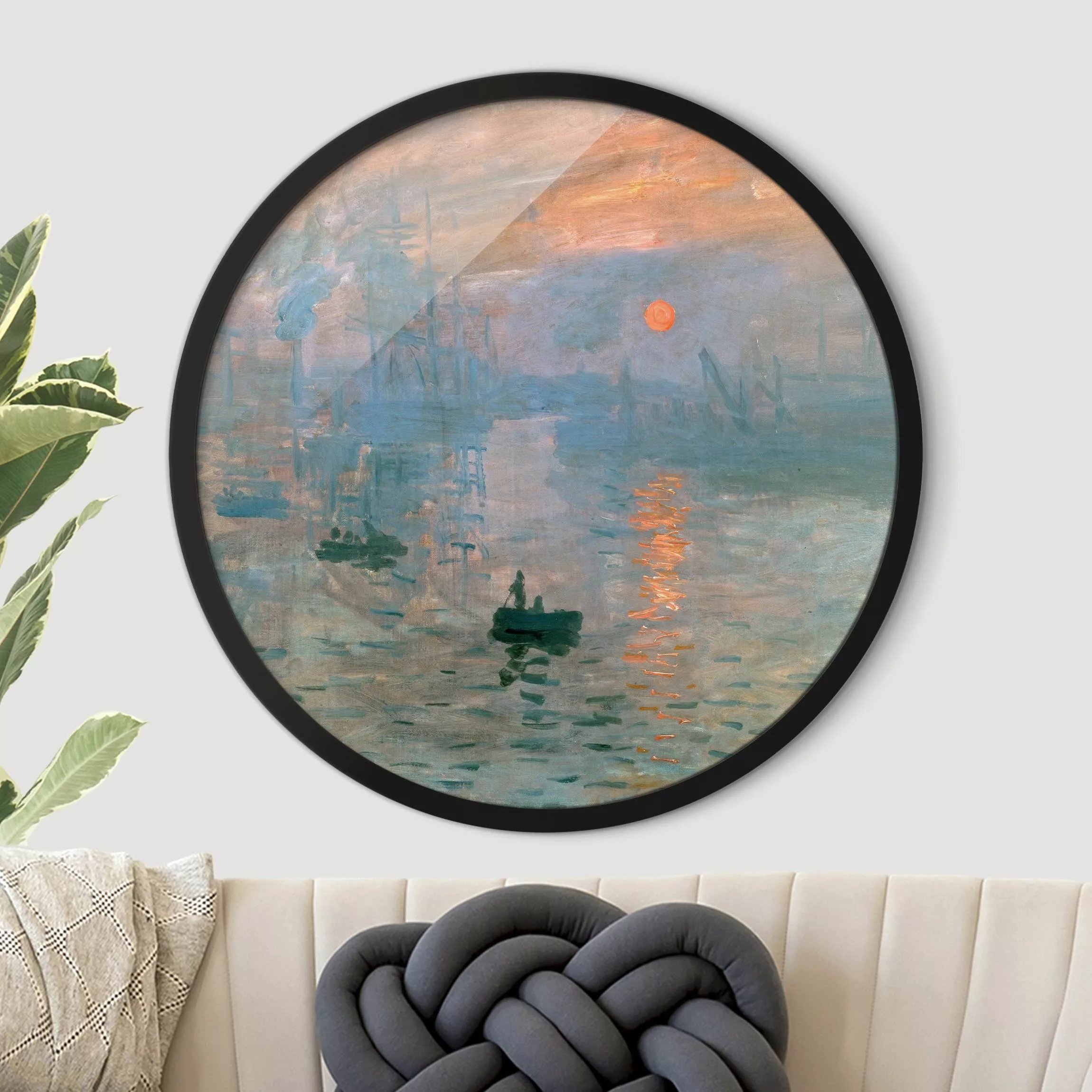Rundes Gerahmtes Bild Claude Monet - Impression günstig online kaufen