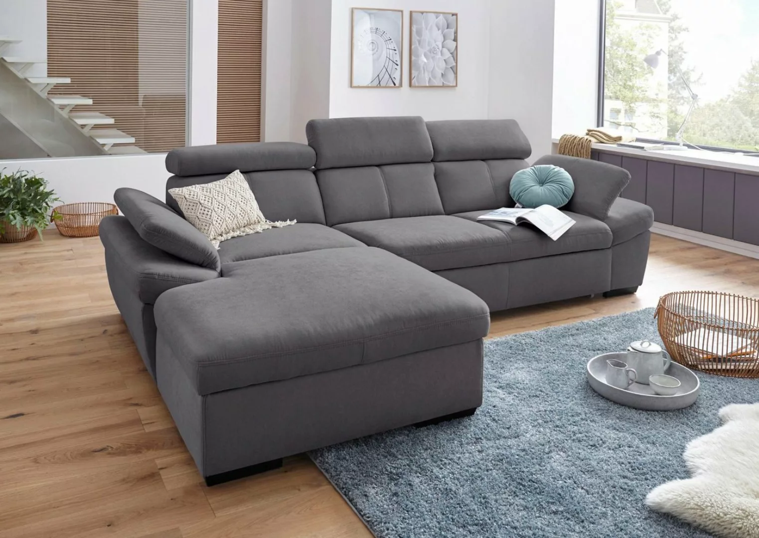 exxpo - sofa fashion Ecksofa "Salerno, L-Form", inkl. Kopf- und Armteilvers günstig online kaufen