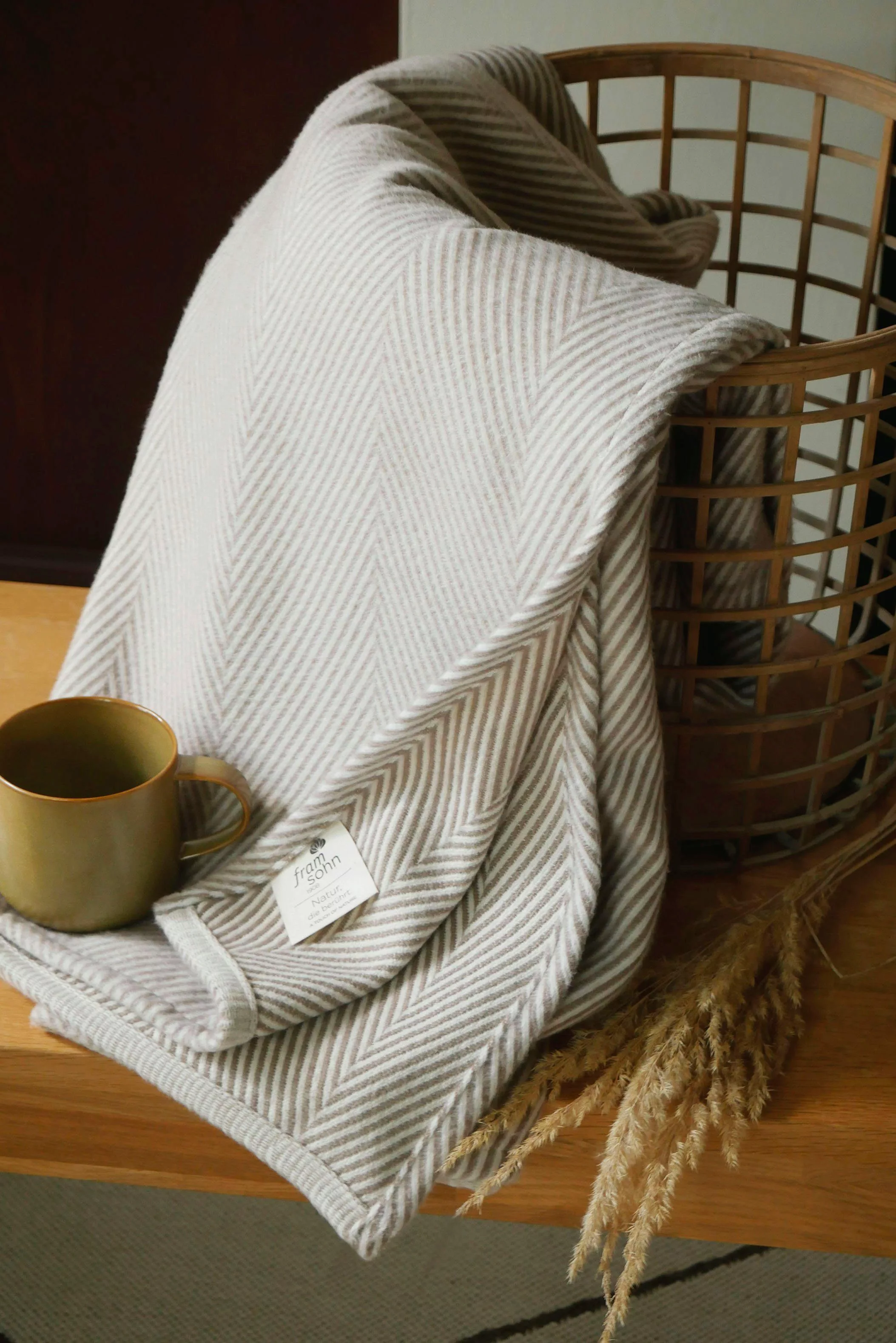 framsohn frottier Wohndecke »Bio Flanell Wohndecke Fischgrät«, in dezenten günstig online kaufen