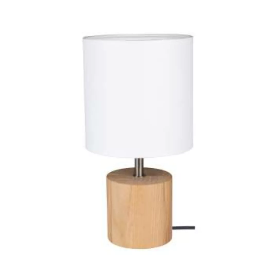 Nachttischlampe Stoff Holz E27 gemütlich ALANNAH günstig online kaufen