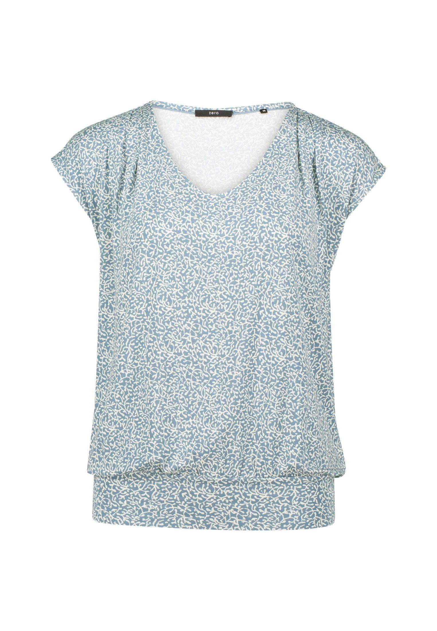 Zero T-Shirt "zero Damen Shirt mit Blätterdruck", (1 tlg.), Falten günstig online kaufen