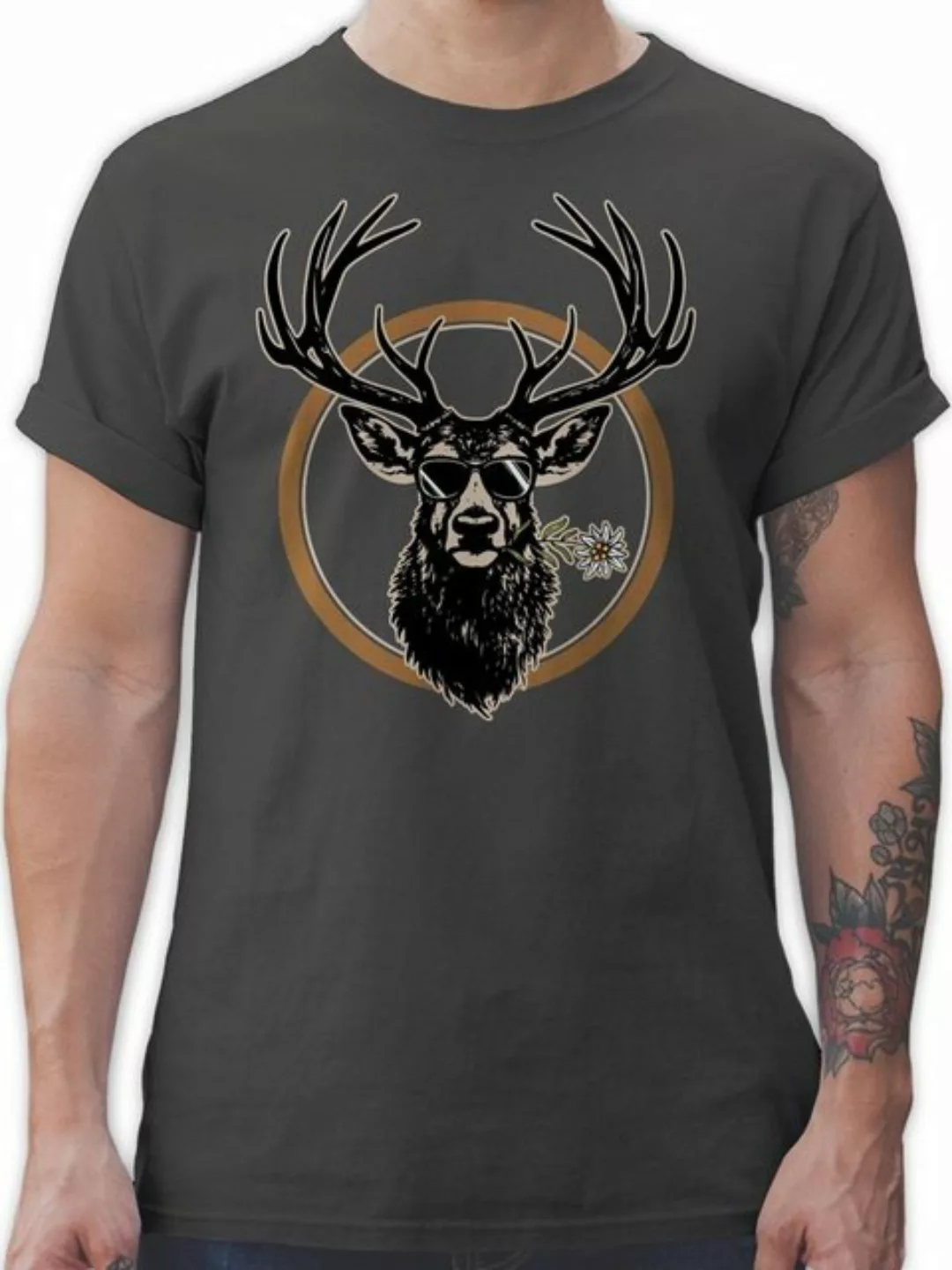 Shirtracer T-Shirt Cooler Hirsch Hirschgeweih Jäger Mode für Oktoberfest He günstig online kaufen