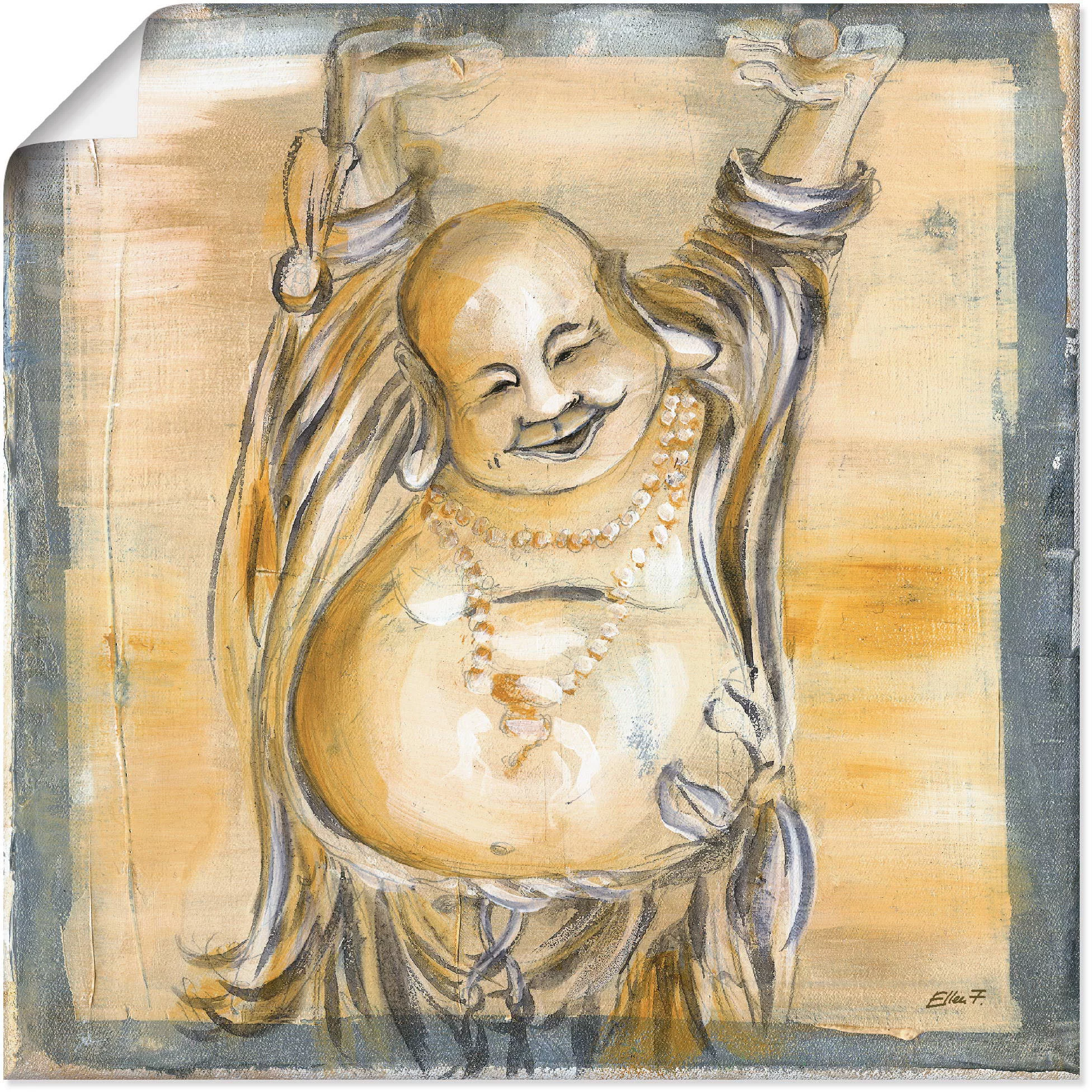 Artland Wandbild "Fröhlicher Buddha II", Religion, (1 St.) günstig online kaufen