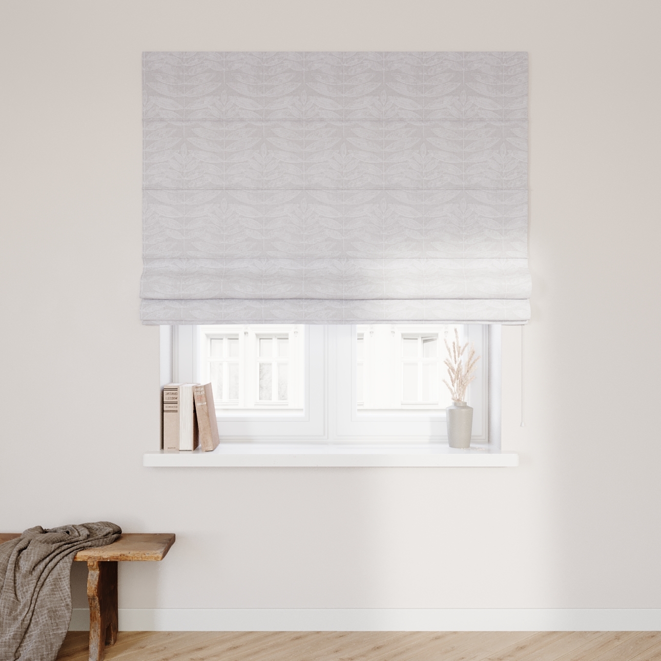Dekoria Raffrollo Capri, weiß-grau, 50 x 60 cm günstig online kaufen