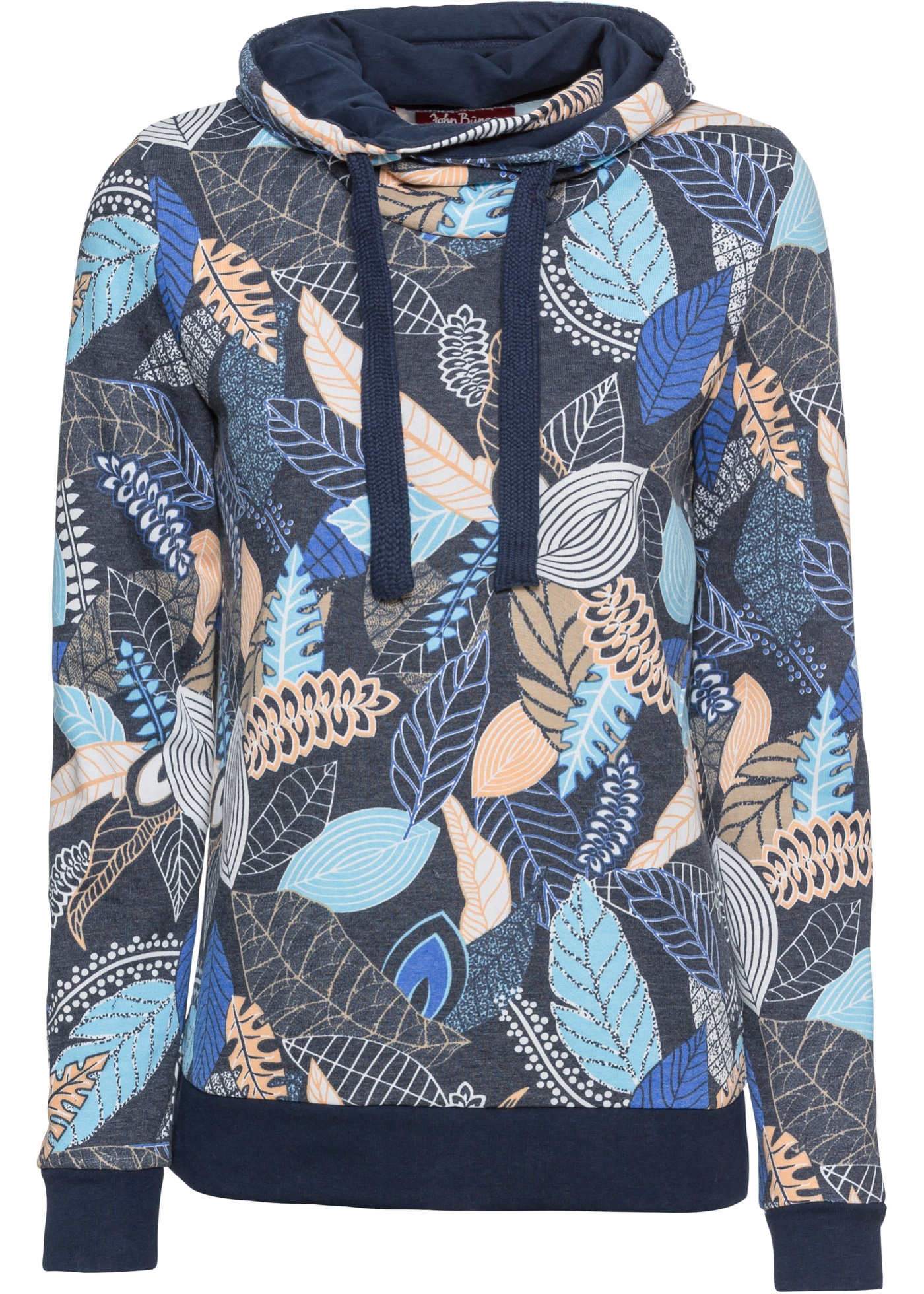 Sweathshirt mit Schalkragen, bedruckt günstig online kaufen