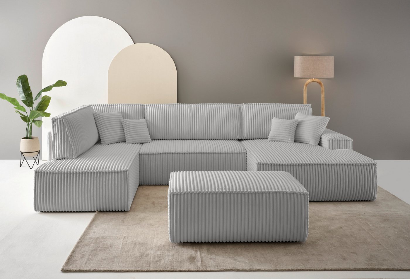 andas Wohnlandschaft FINNLEY U-Form XXL 329 cm, Schlafsofa, Schlaffunktion günstig online kaufen