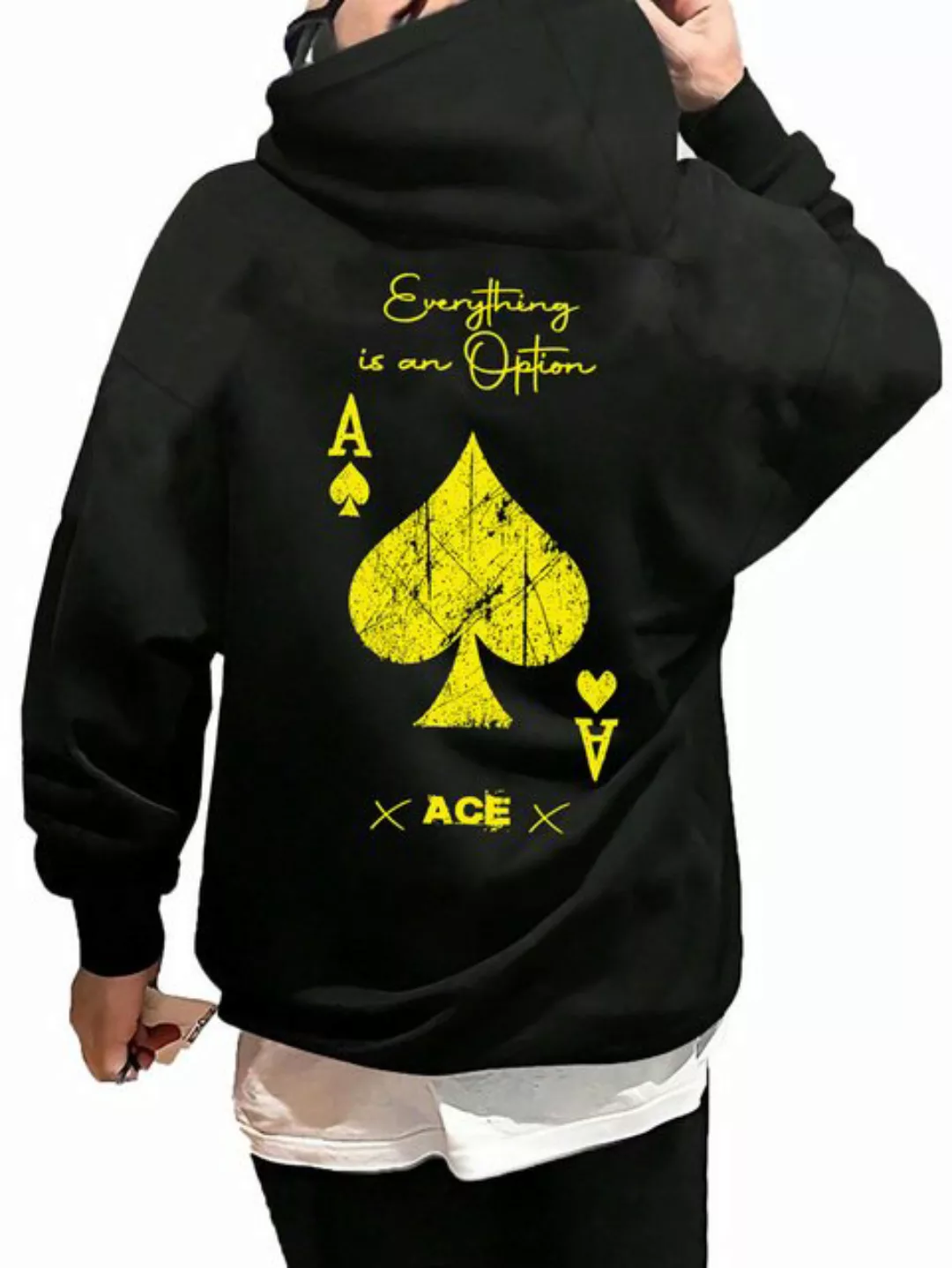 RMK Kapuzenpullover Hoodie Herren Pullover Kapuzen Karte Pik Peak Poker Ass günstig online kaufen