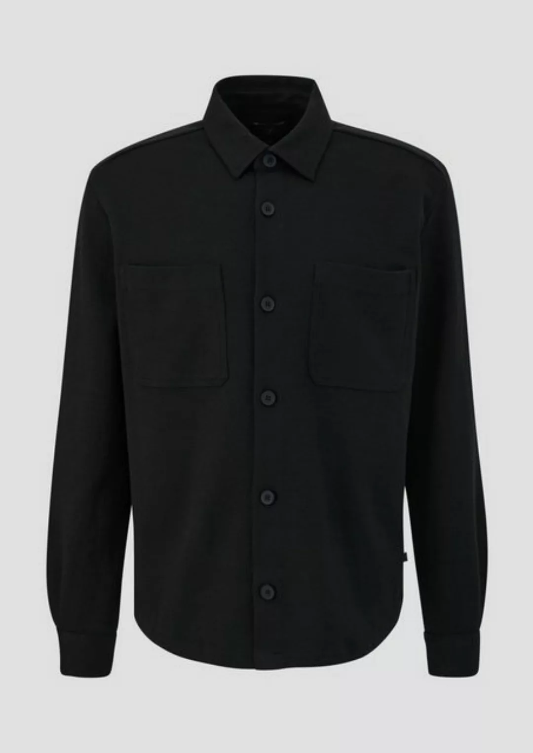QS Langarmhemd Hemd aus Interlockjersey günstig online kaufen