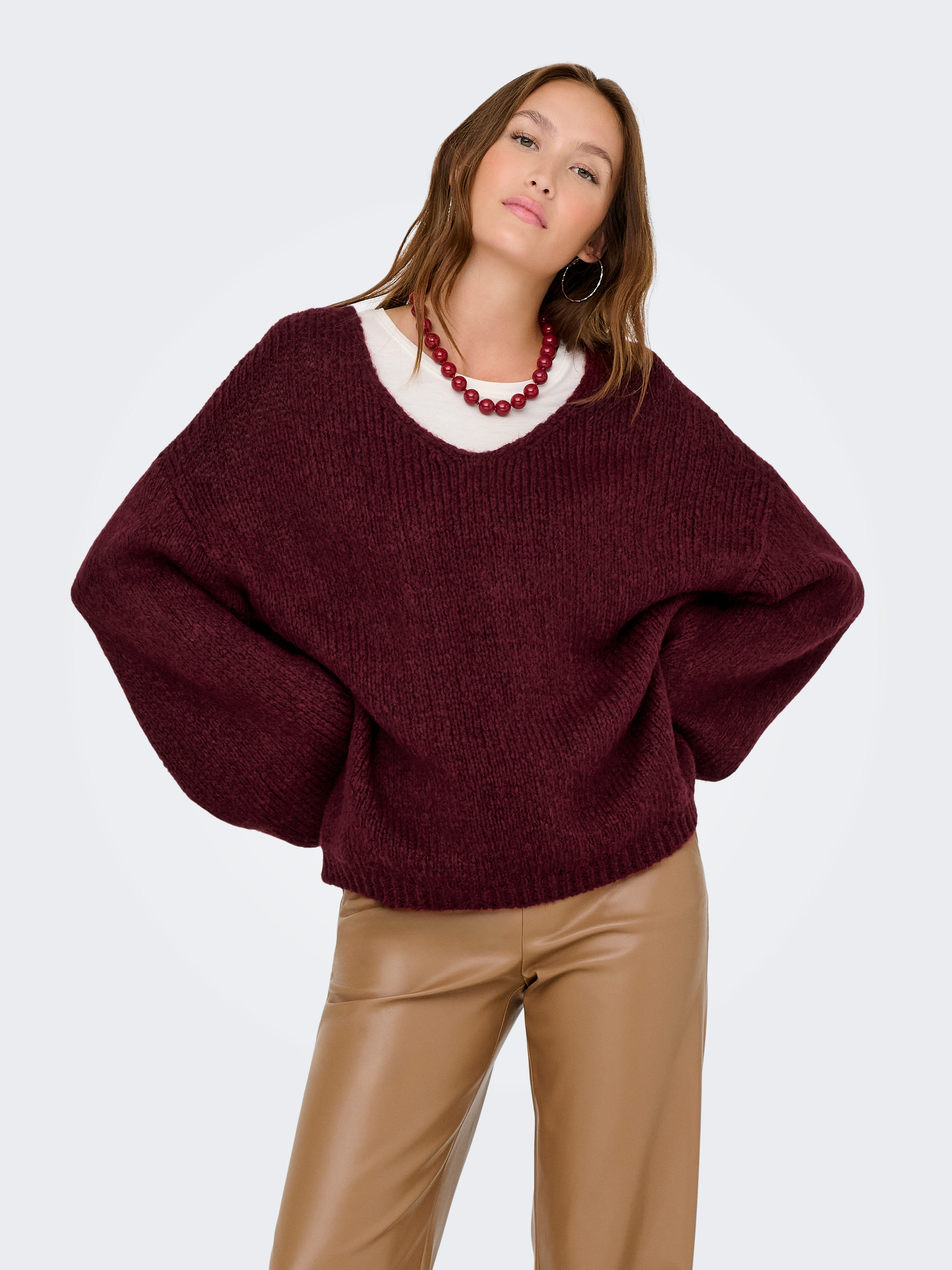 JDY V-Ausschnitt-Pullover "JDYDINEA L/S REVERSIBLE PULLOV. KNT NOOS", der V günstig online kaufen