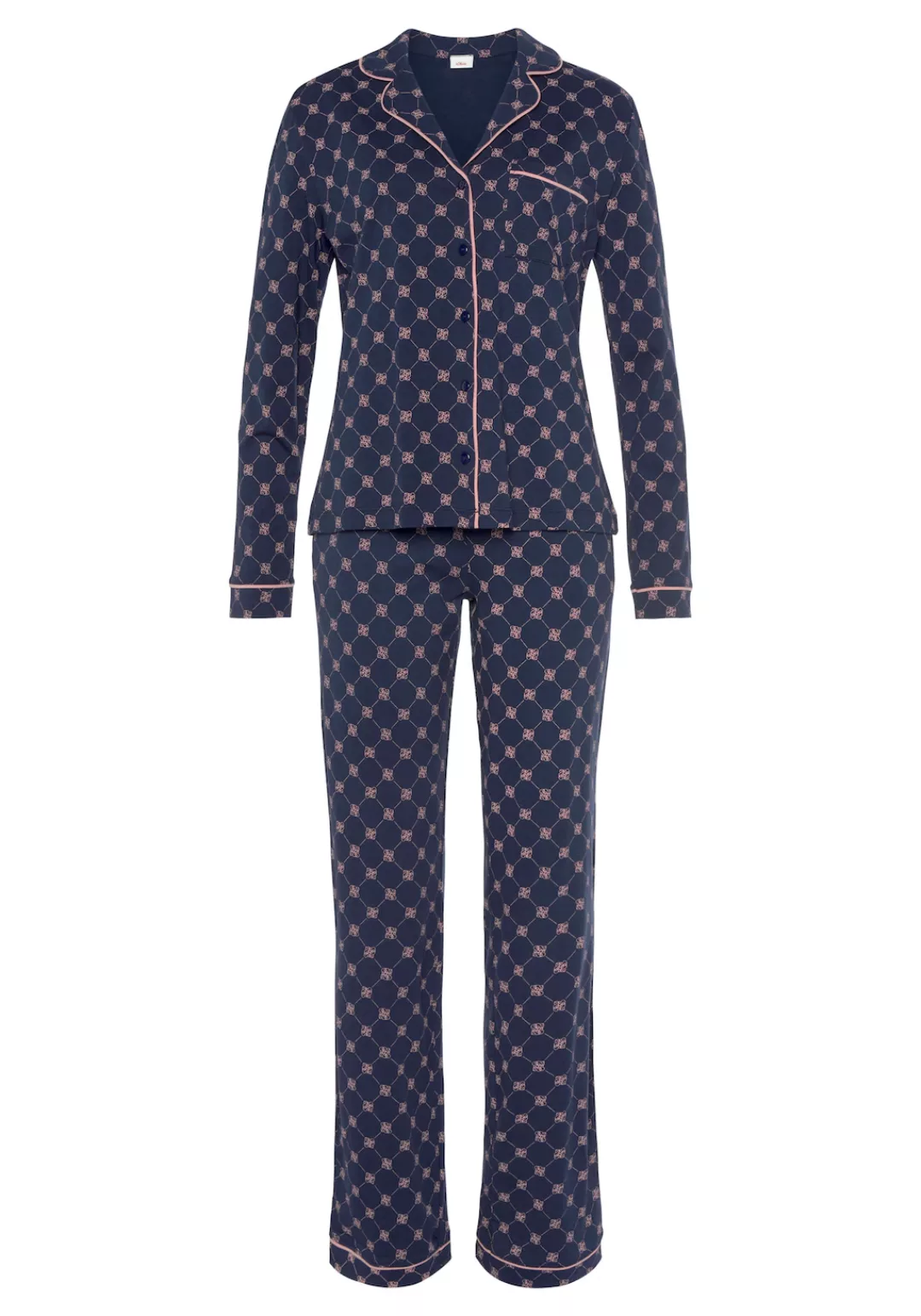 s.Oliver Pyjama, (3 tlg.), mit Schlafmaske im Set günstig online kaufen