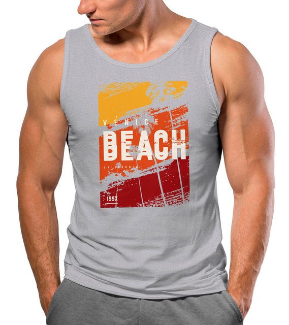 Neverless Tanktop Herren Tank-Top Sommer Venice Beach Surfing Motiv Aufdruc günstig online kaufen