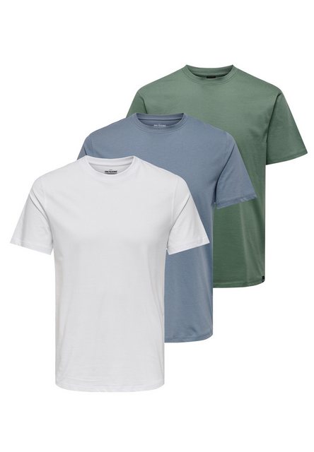 ONLY & SONS T-Shirt 3er Pack MAX (Spar-Set, 3-tlg) T-Shirt - Baumwolle - At günstig online kaufen