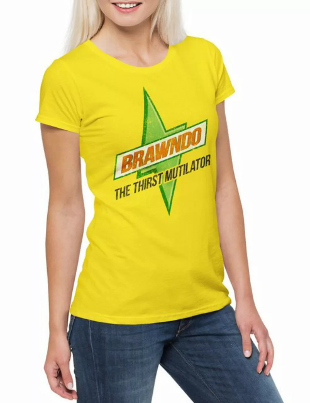 Urban Backwoods Print-Shirt Brawndo Damen T-Shirt Drink Energy Idiocracy Si günstig online kaufen