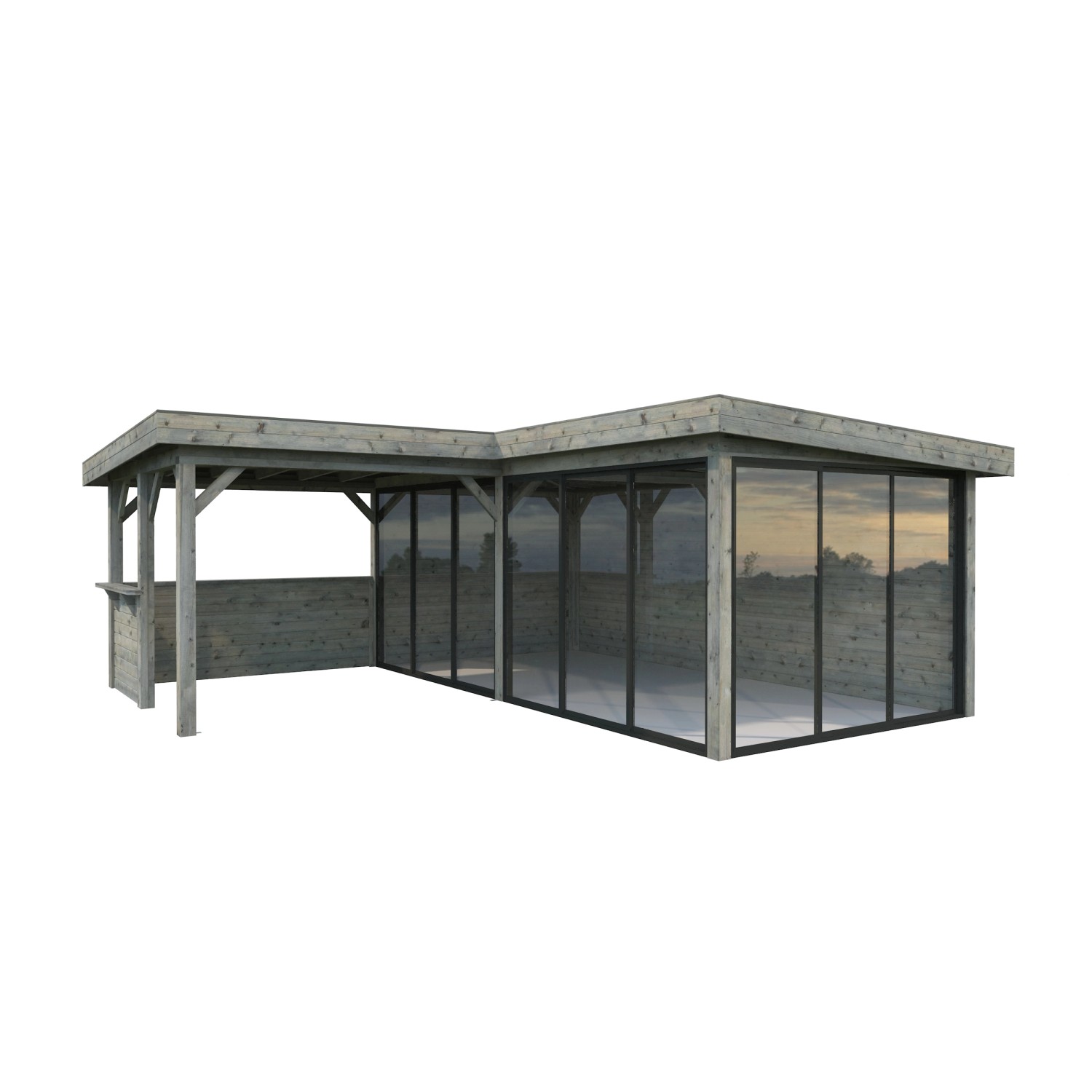 Palmako Pavillon Lenna Set 423 Slide Grau Tauchgrundiert 588 cm x 588 cm FS günstig online kaufen