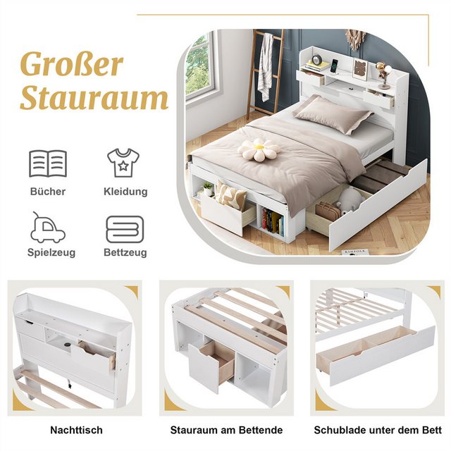 Sweiko Polsterbett Kinderbett, Jugendbett,Multifunktionales Bett (mit 2 Sch günstig online kaufen