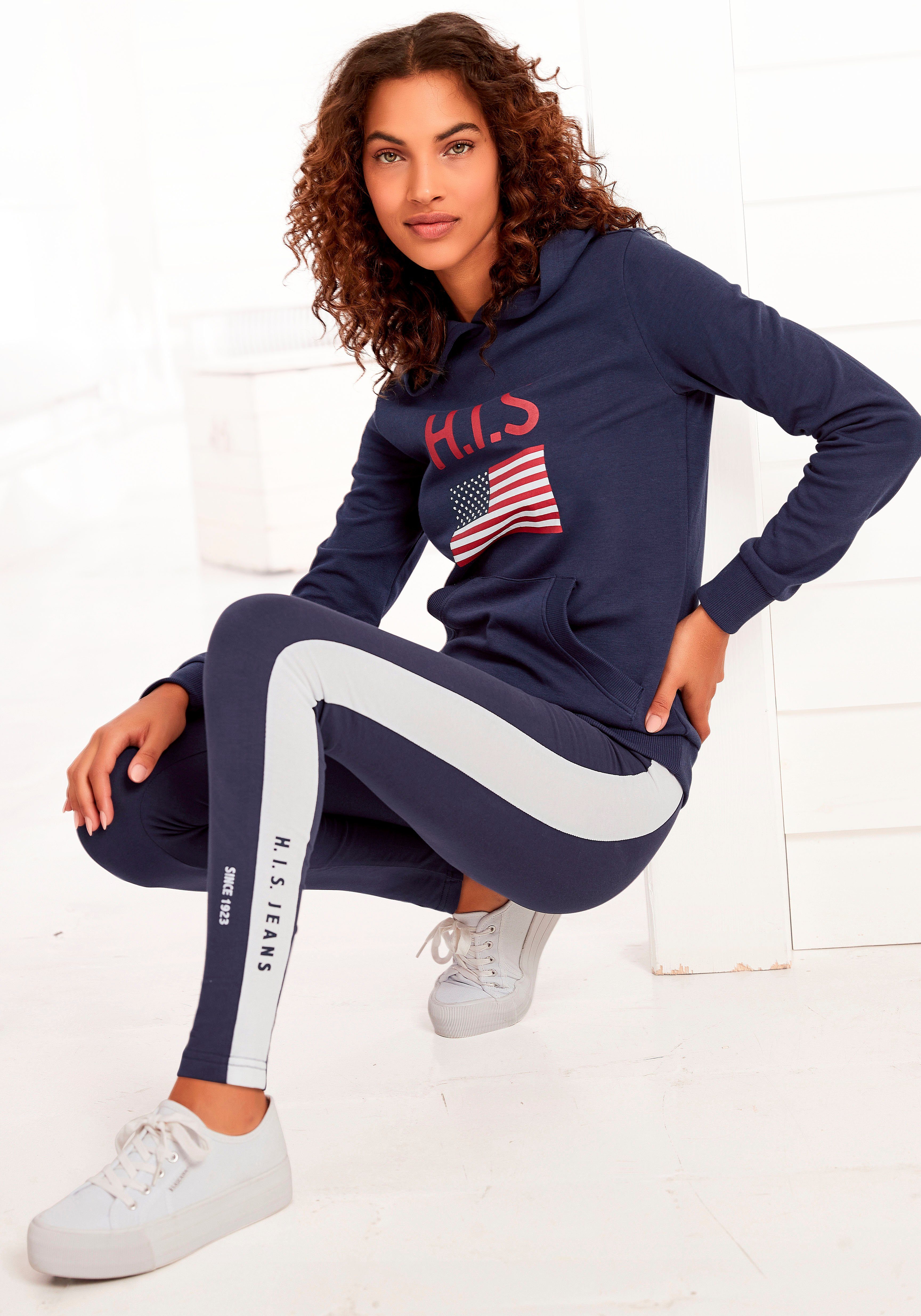 H.I.S Kapuzensweatshirt mit Logodruck und Kängurutasche, günstig online kaufen