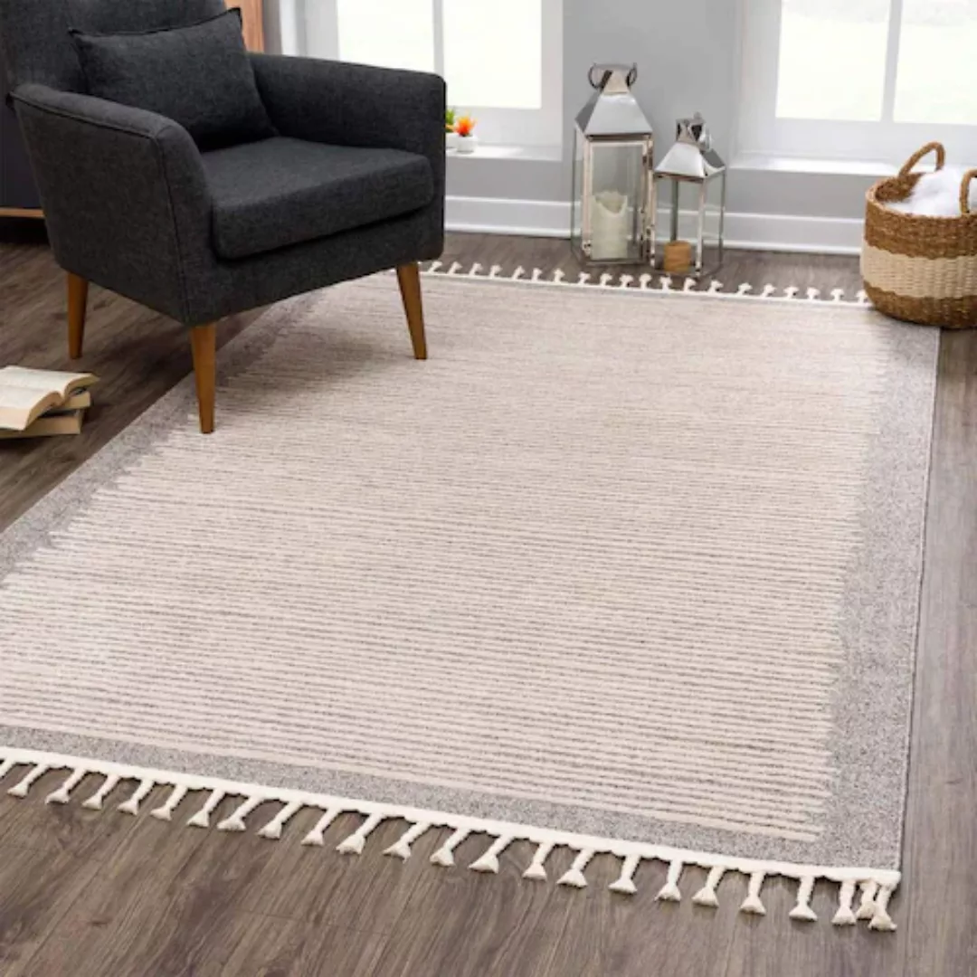 Carpet City Teppich »Art 2231«, rechteckig, Kurzflor, mit Kettfäden, Streif günstig online kaufen