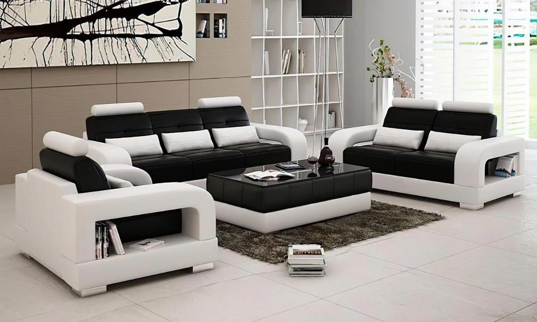 Xlmoebel Sofa Modernes Ledersofa Set bestehend aus einer 3-Sitzer Couch und günstig online kaufen