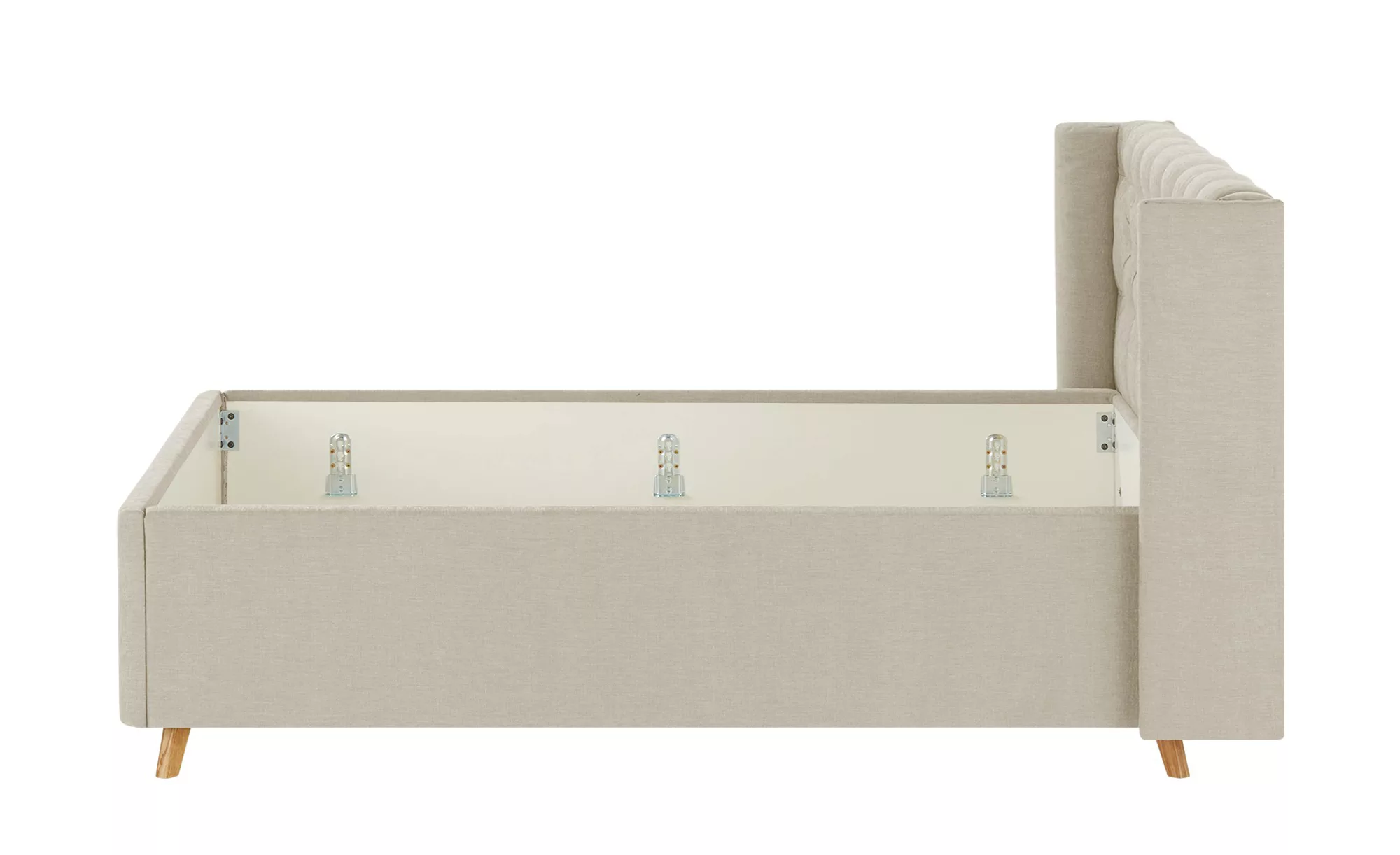 meinBett Polsterbettgestell  Eyra ¦ beige ¦ Maße (cm): B: 208 H: 104 Betten günstig online kaufen