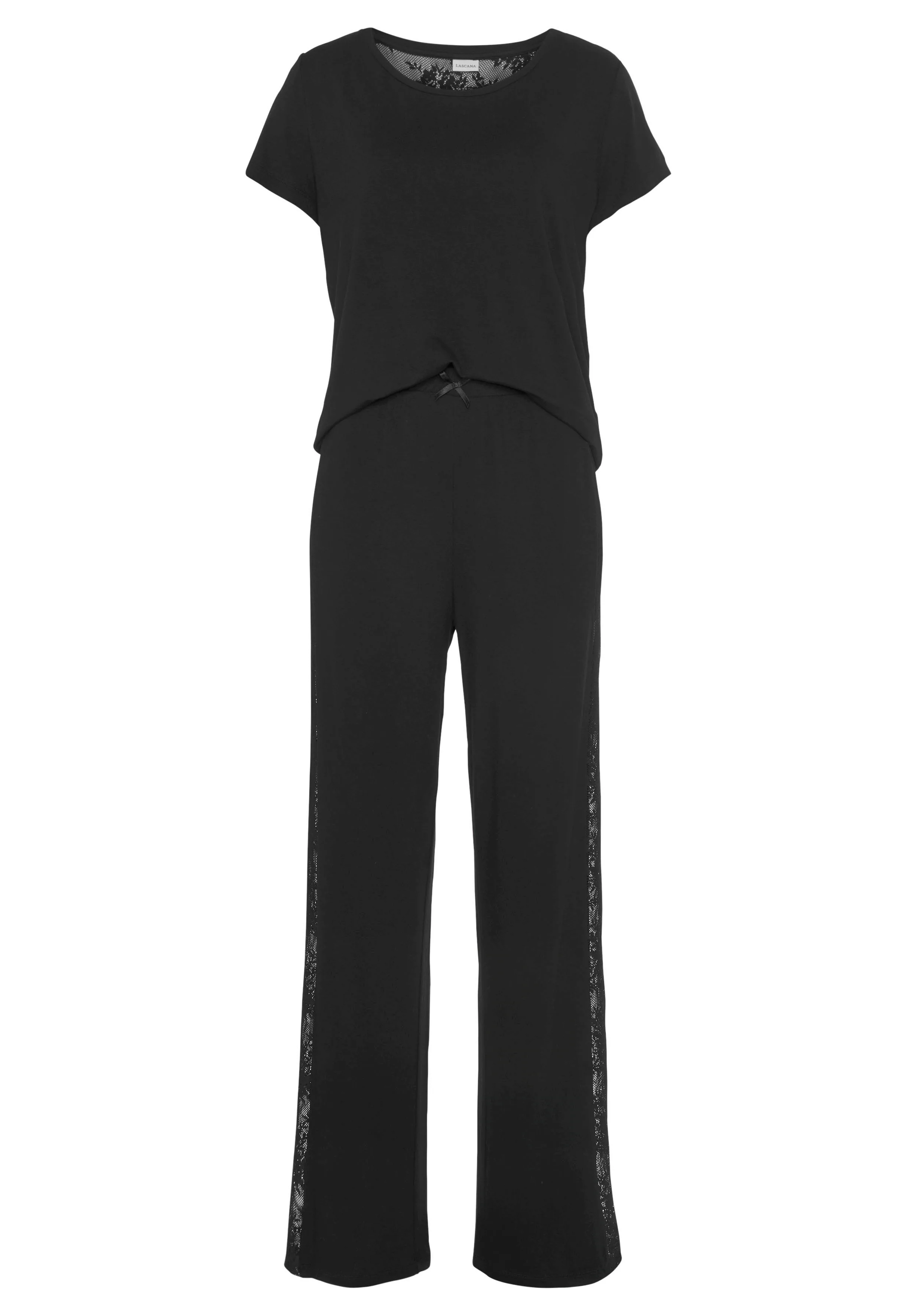 Bruno Banani Pyjama, (2 tlg.), mit schönen Spitzendetails günstig online kaufen