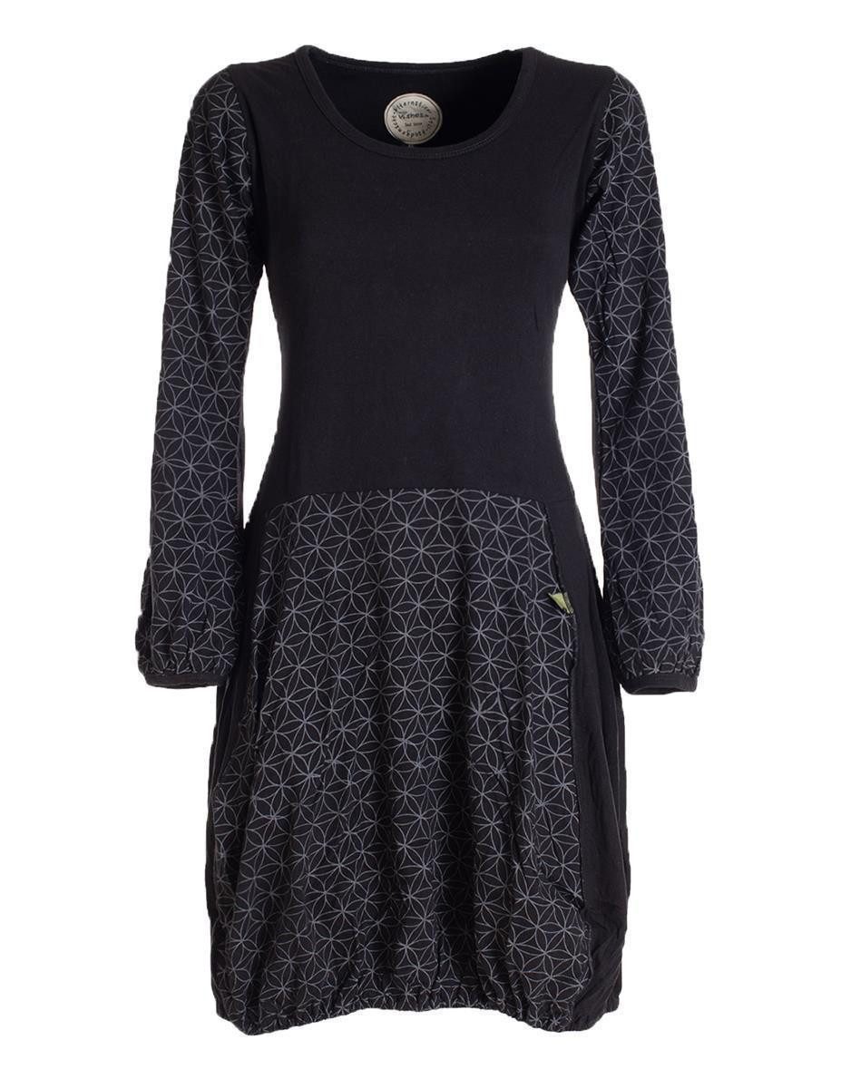Vishes Ballonkleid Langarm Damen-Keid Ballon-Kleid Shirt-Kleid günstig online kaufen
