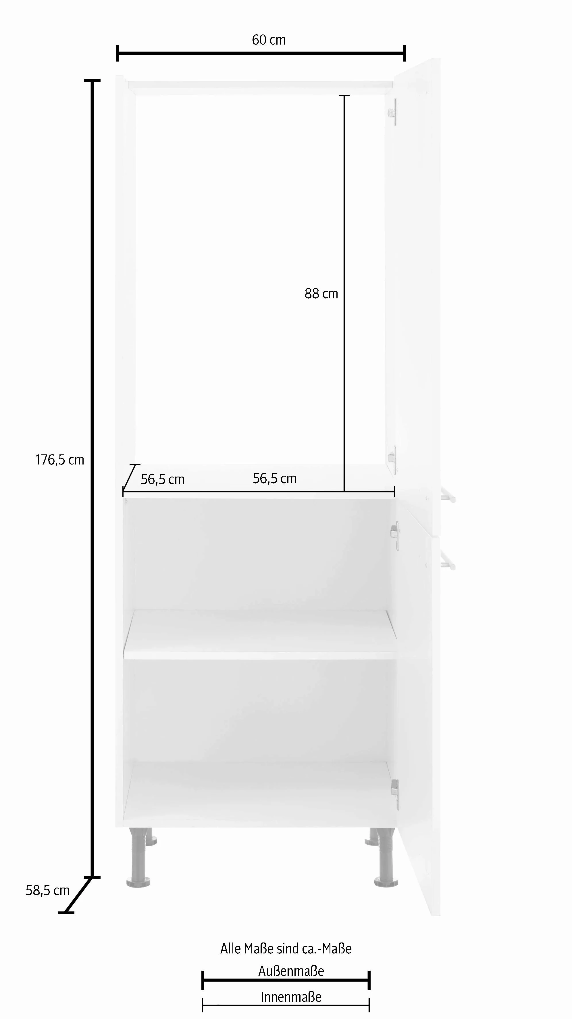 OPTIFIT Hochschrank "Bern", 60 cm breit, 176 cm hoch, mit höhenverstellbare günstig online kaufen