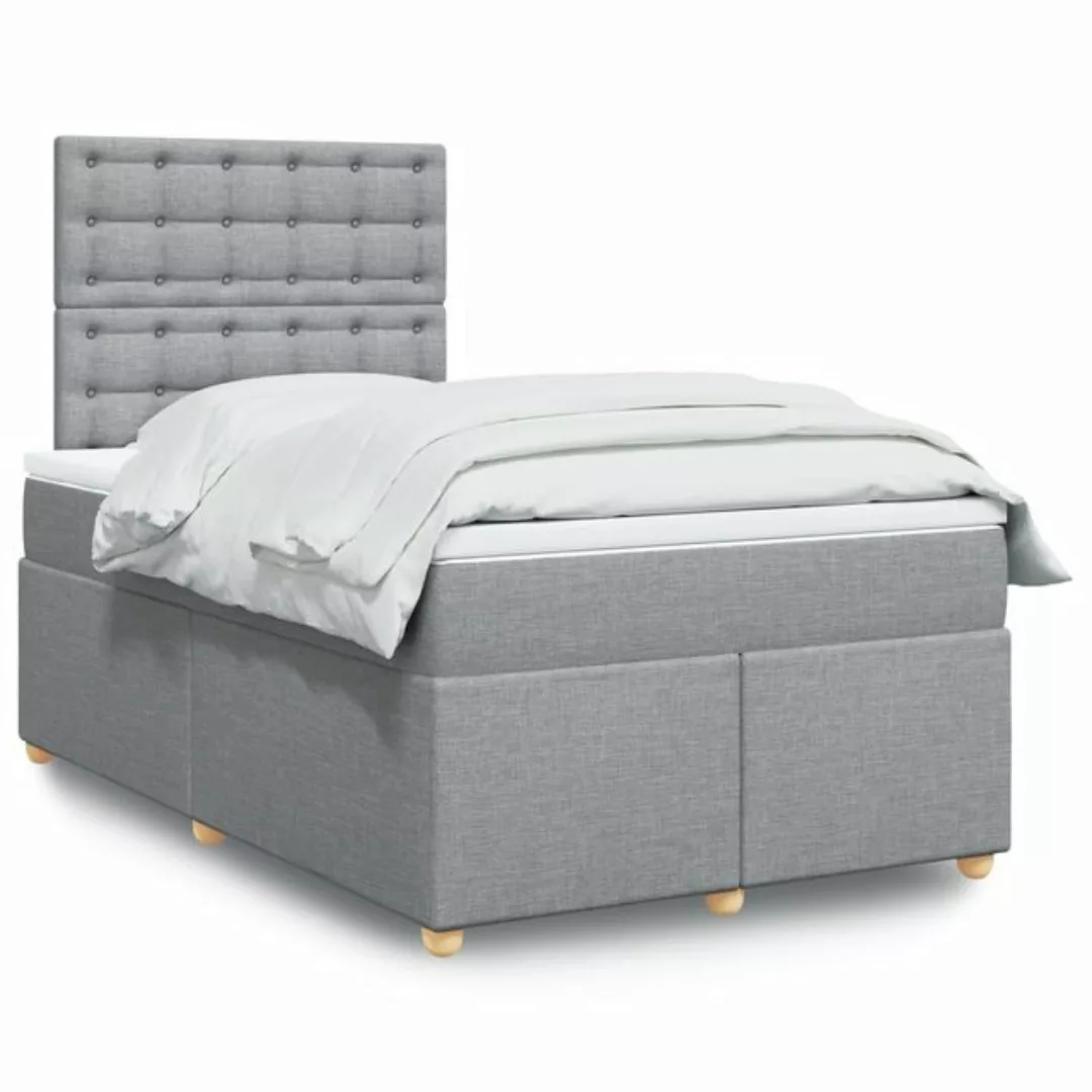 vidaXL Boxspringbett mit Matratze Hellgrau 120x200 cm Stoff2102215 günstig online kaufen