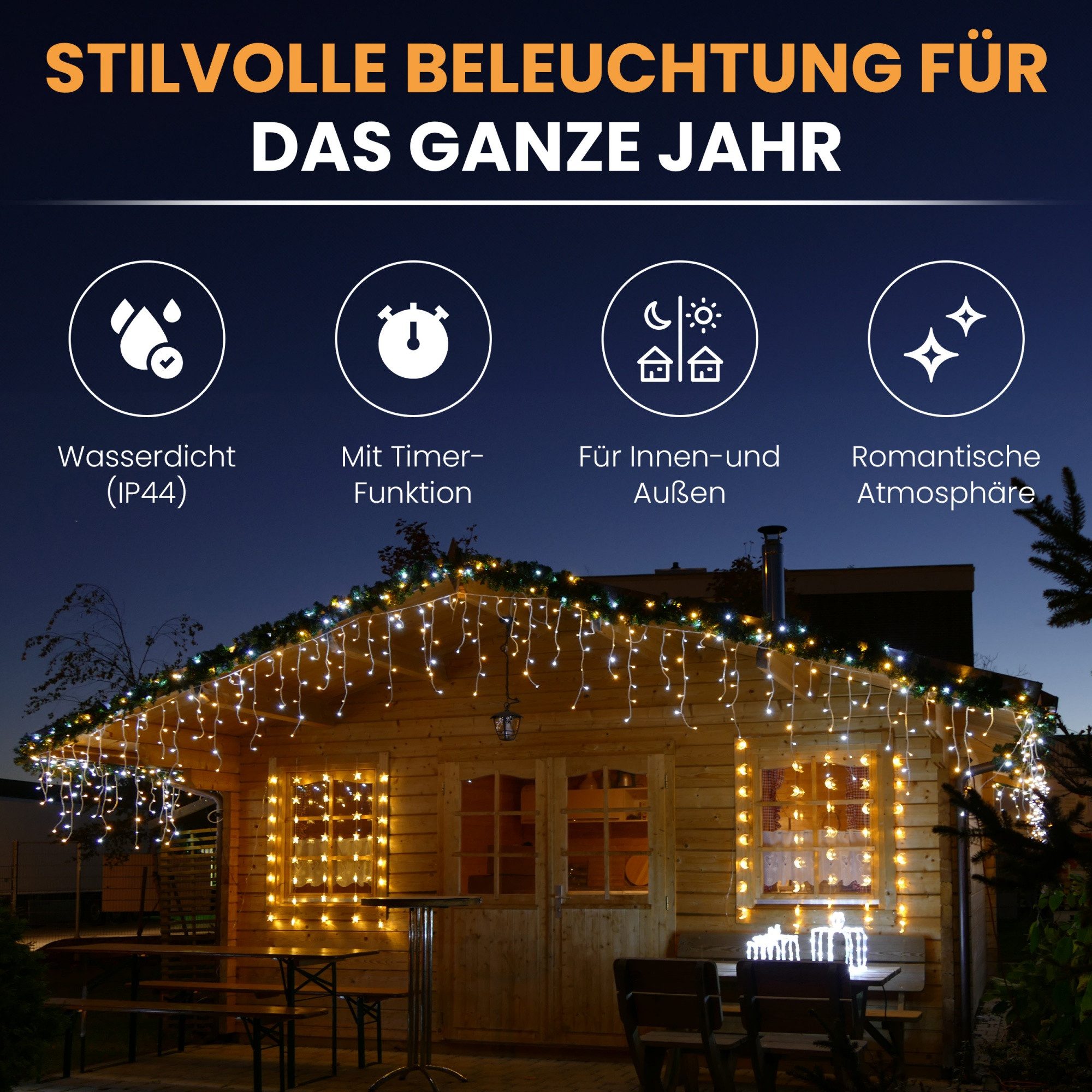 Gartenpirat LED-Lichterkette Eisregen LED-Beleuchtung Weihnachtsdeko für günstig online kaufen