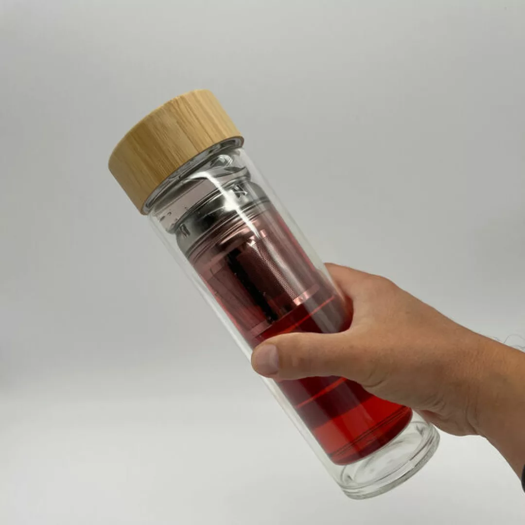 Nachhaltige & Doppelwandige Glas-teeflasche Mit Sieb Für Heiß & Kalt günstig online kaufen