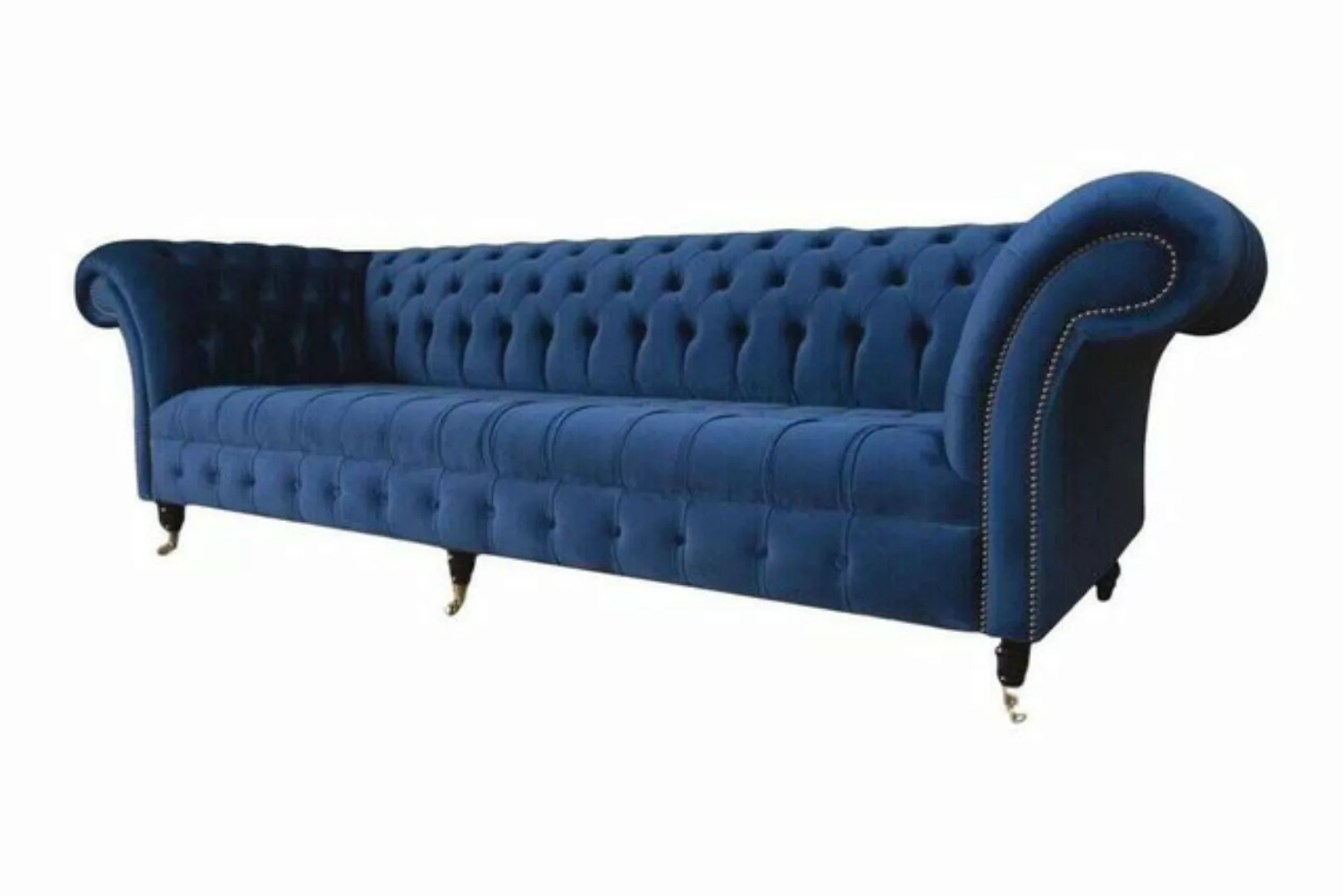 JVmoebel Sofa Chesterfield Big Sofa Couch Textil Samt Polster Sofas 4 Sitze günstig online kaufen