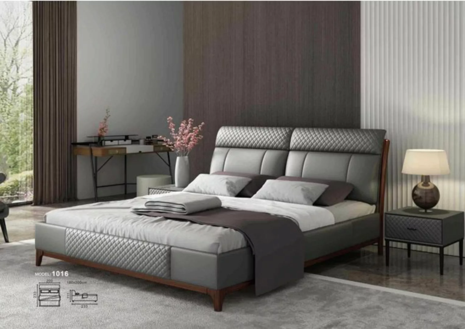 JVmoebel Bett, Bett Polster Design Luxus 180x200cm Doppel Hotel Betten günstig online kaufen