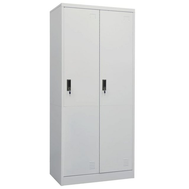 vidaXL Spind aus Stahl in Hellgrau mit 2 Türen (LxBxH: 50x80x180 cm) günstig online kaufen