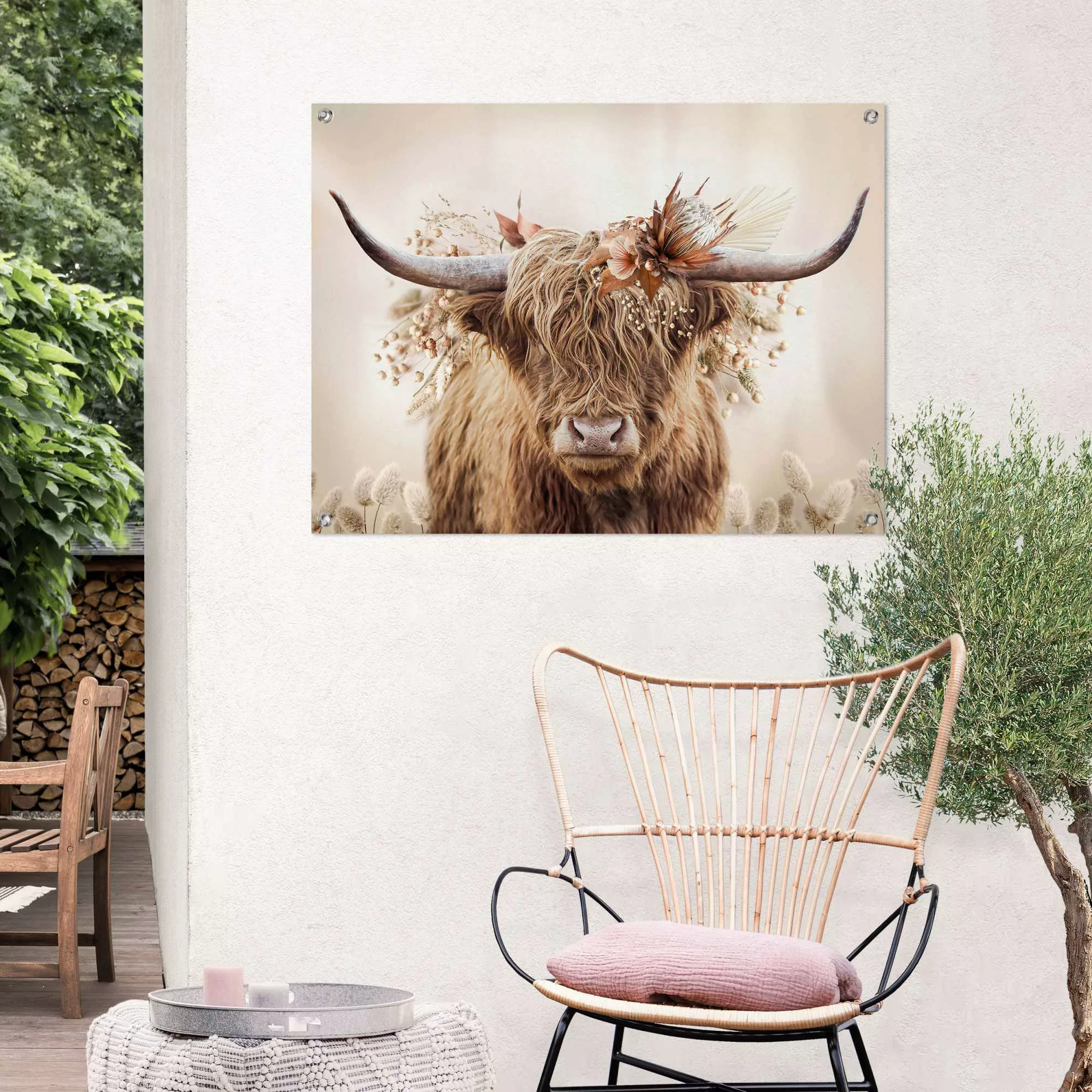 Reinders! Poster »Highlander in Blumen«, Outdoor für Garten oder Balkon günstig online kaufen