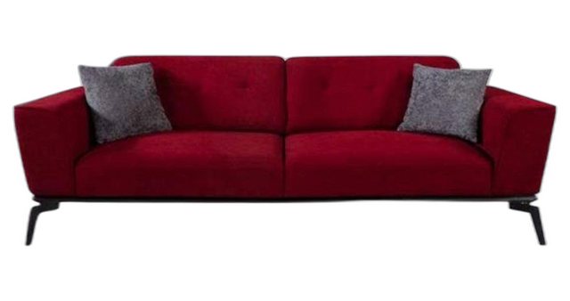 Xlmoebel 3-Sitzer Rot Sofa 3-Sitzer Holz Textil Modern Stil Wohnzimmer, 1 T günstig online kaufen