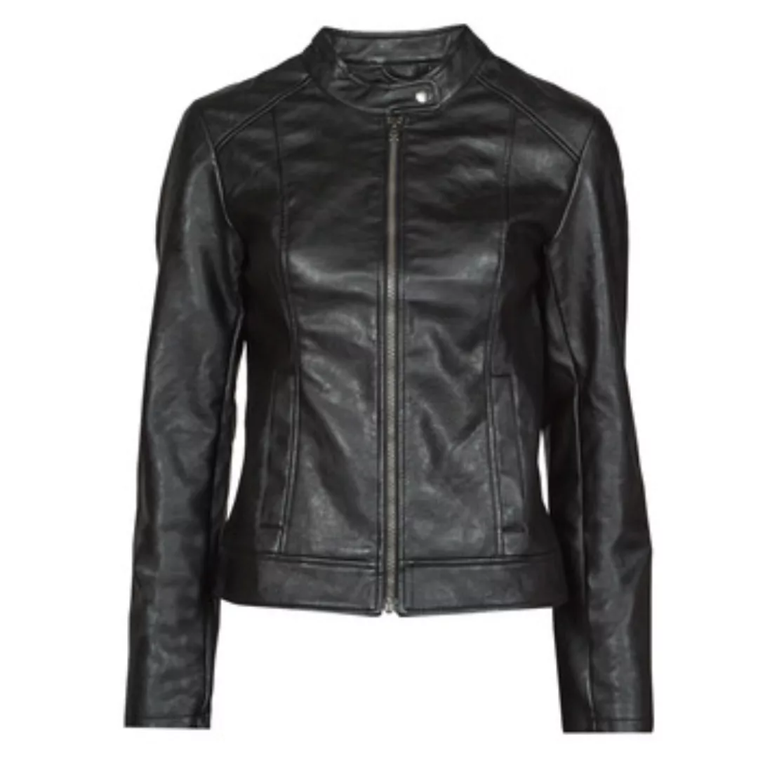 ONLY Reißverschluss- Kunstlederjacke Damen Schwarz günstig online kaufen