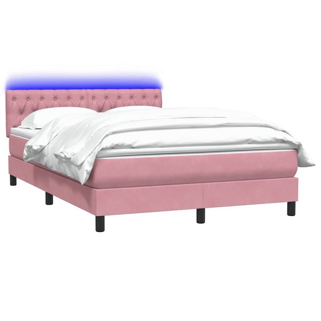 vidaXL Bett Boxspringbett mit Matratze Rosa 140x220 cm Samt günstig online kaufen