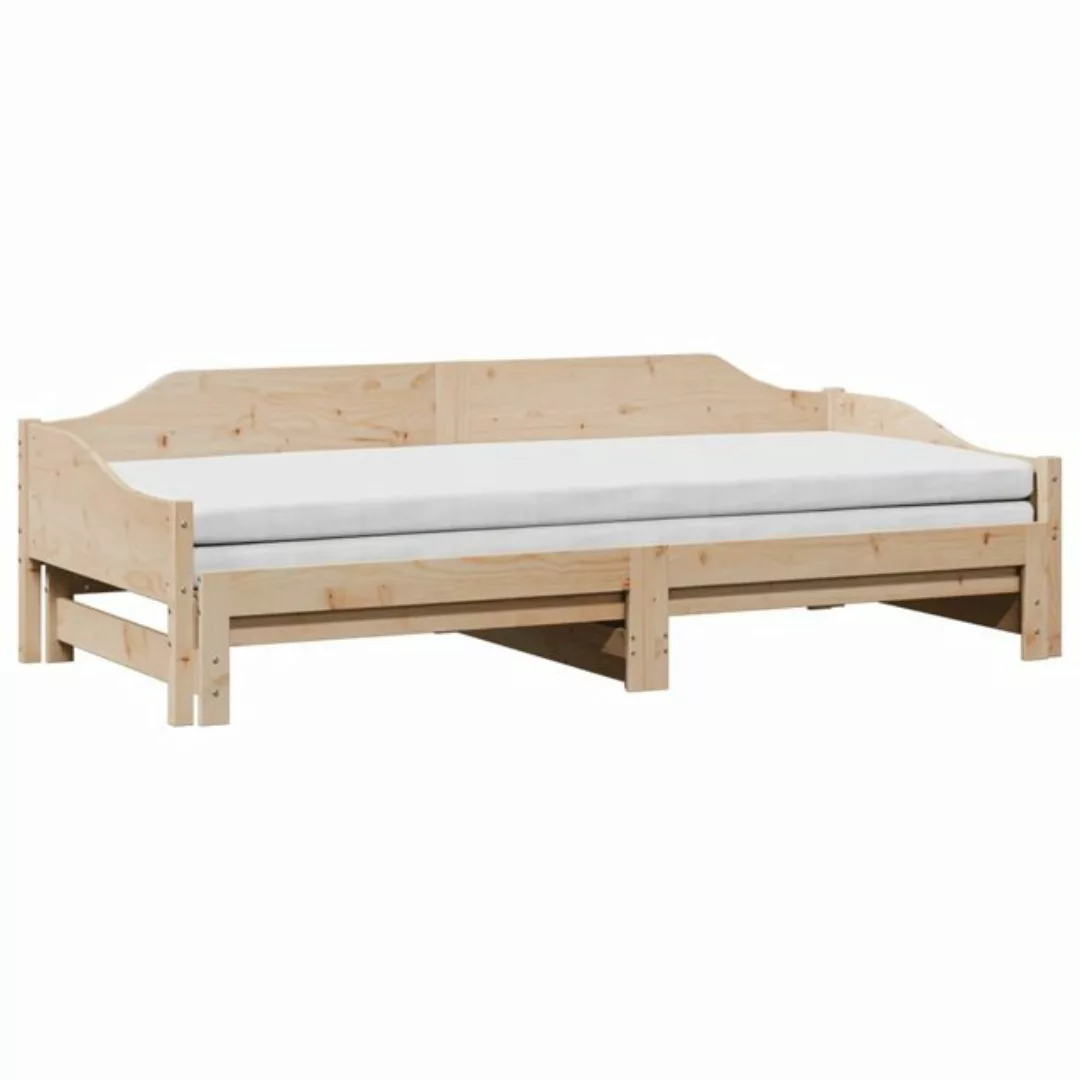 vidaXL Bettgestell Gästebett Tagesbett Ausziehbar 80x200 cm Massivholz Kief günstig online kaufen